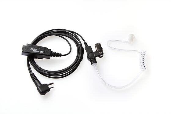 FilmPro Black Walkie Suveillance, professionelles Headset für Film- oder TV-Crews, Kevlar-verstärkt, wasserabweisend, medizinisches hypoallergenes Silikon, Motorola 2-polig M1