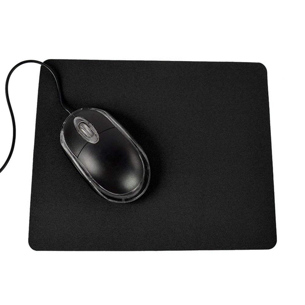 PULABO 21,5 x 17,5 cm Gaming PC Laptop Mauspad rutschfeste einfarbige Rechteckige Matte Schwarz langlebig