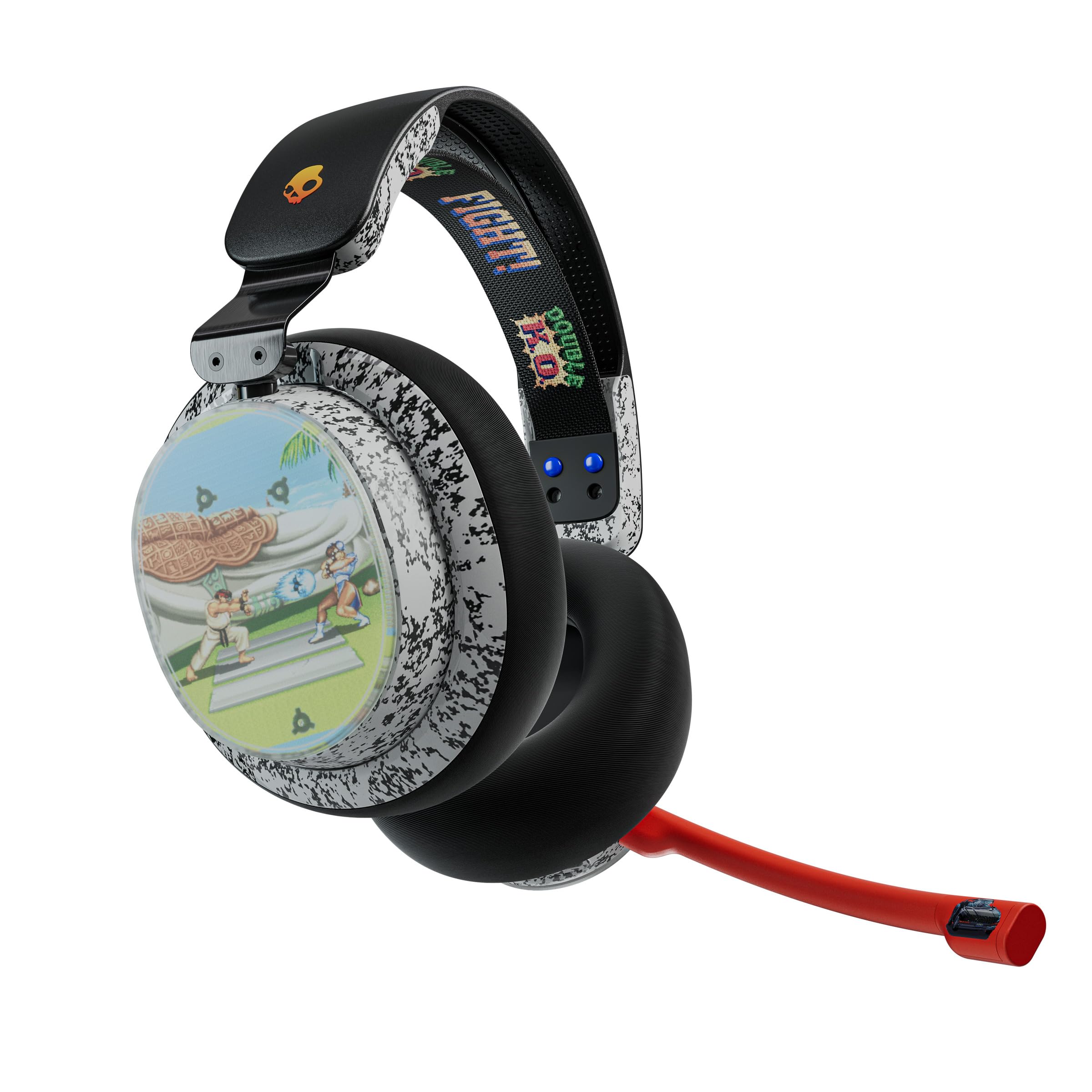 Skullcandy PLYR Kabelloses Multi-Platform Over-Ear Gaming Headset für Xbox, PlayStation und PC, 24 Std. Akkulaufzeit, KI-Mikro - Street Fighter Edition