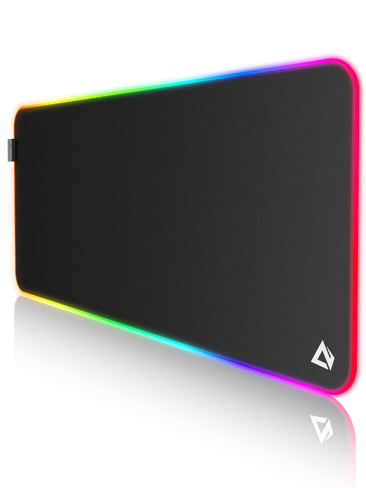 RGB Gaming Mauspad XXL (900x400x4mm), wasserdichte Schreibtischunterlage mit 11 LED-Lichteffekten, rutschfeste Gummibasis, Großes Mouse Pad für PC, Laptop, Tastatur und Büro