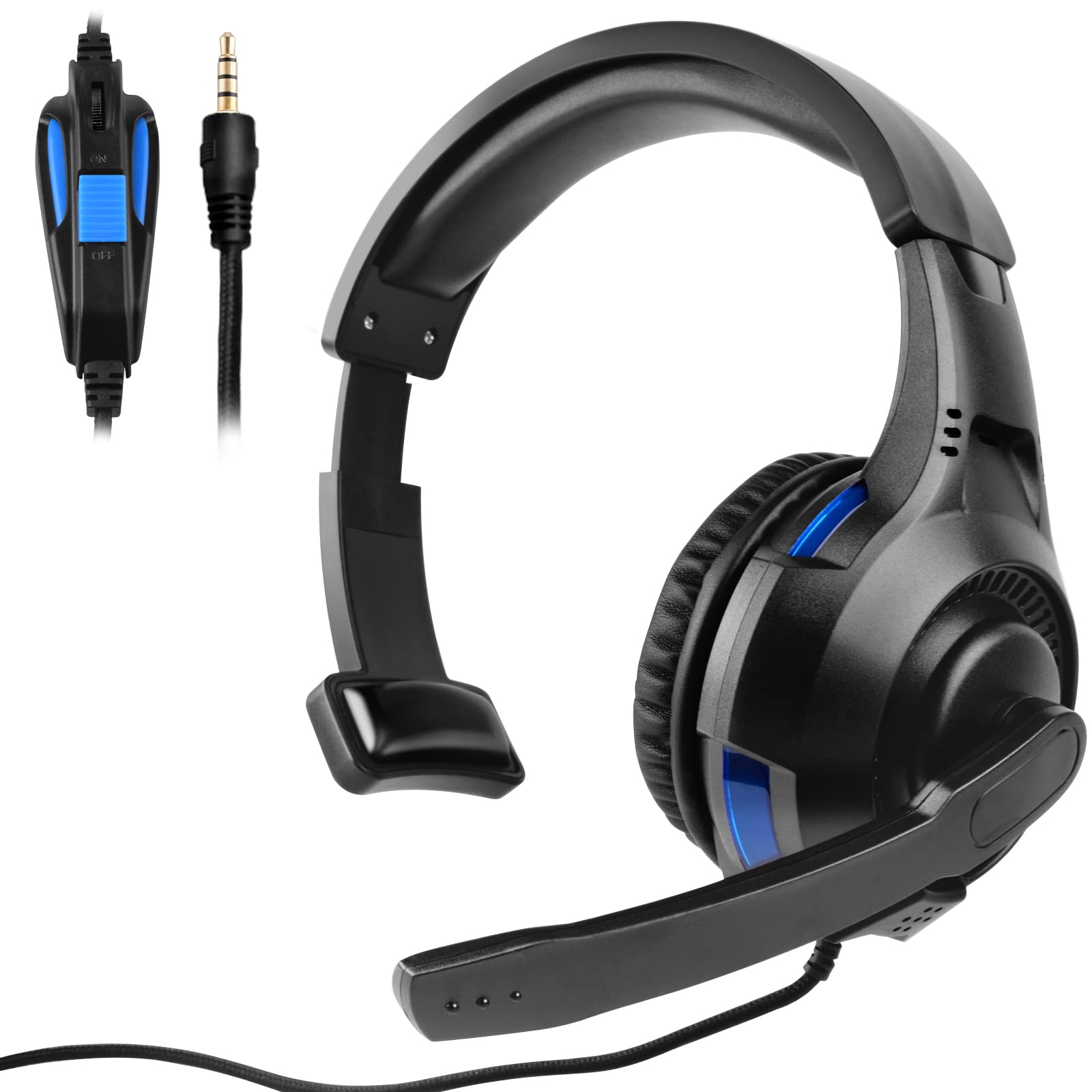 Joso Gaming-Headset für PS5 PS4, 3,5 mm kabelgebundenes Online-Gaming-Headsets mit Mikrofon für Xbox One/Xbox Series X/S/PS5 4/PS4 Pro/PS4/N-Switch/Lite/Steam Deck/Laptop/Smartphone/Office Business