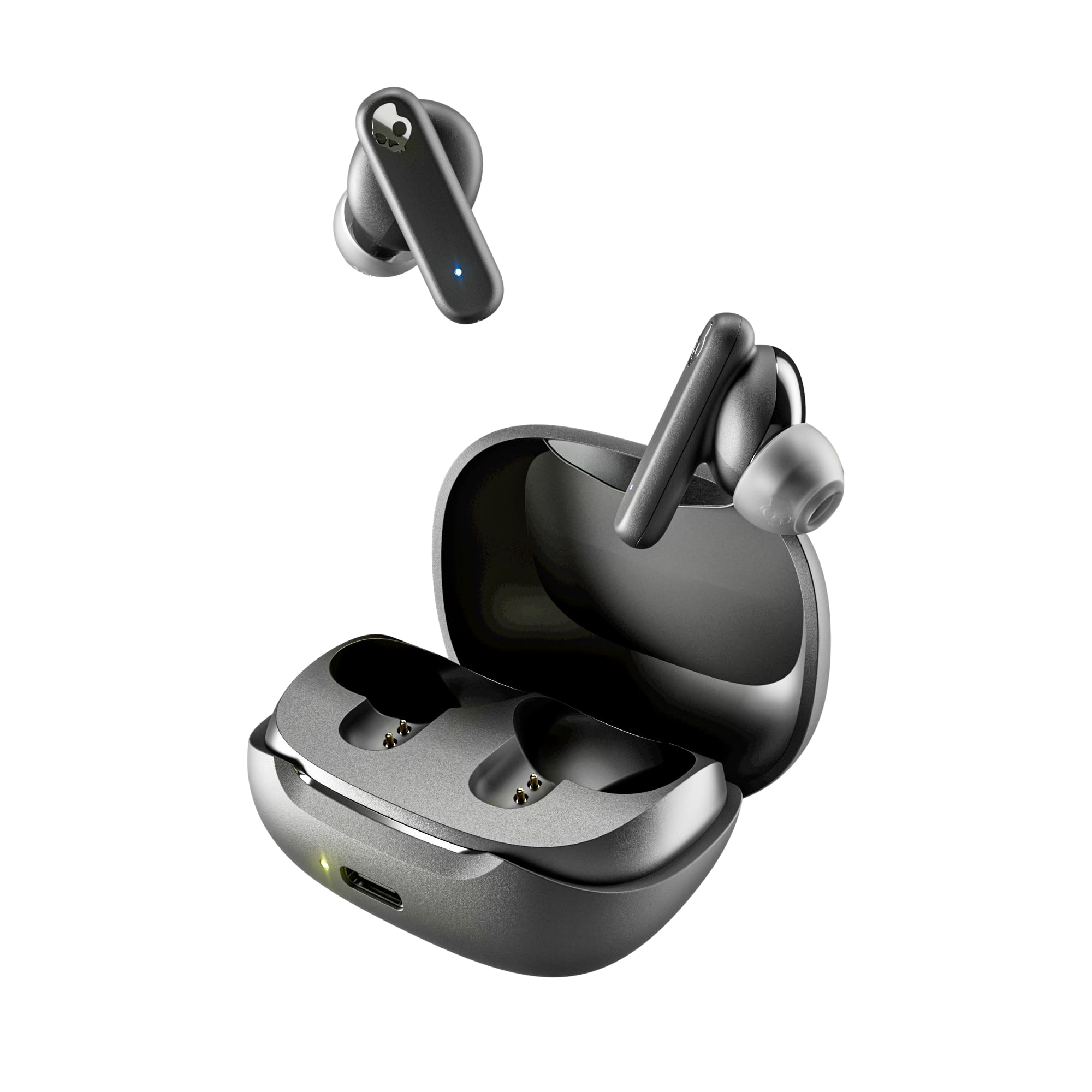 Skullcandy Smokin' Buds In-Ear Wireless-Kopfhörer, 20 Std. Akkulaufzeit, 50% nachhaltiger Kunststoff, Mikro, kompatibel mit iPhone, Android und Bluetooth-Geräten - Schwarz