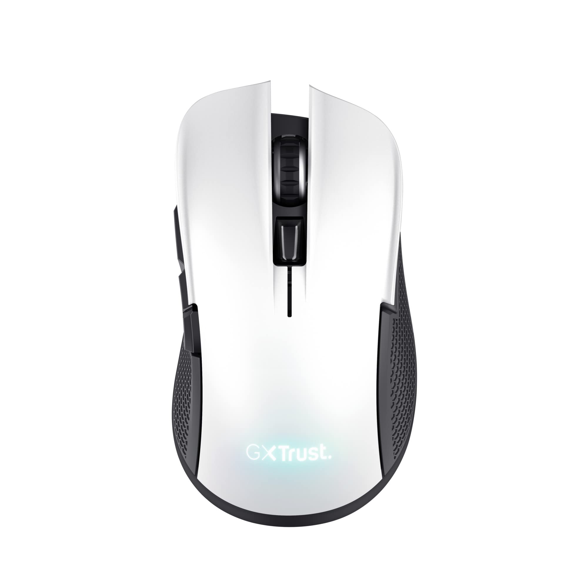 Trust Gaming GXT 923W Ybar Wiederaufladbare Kabellose Gaming-Maus, Geringer Latenz 2.4GHz, 50 Stunden Akkulaufzeit, 200-7200 DPI, 69% Recyclingkunststoff, PC, Laptop, Computer, Windows – Weiß