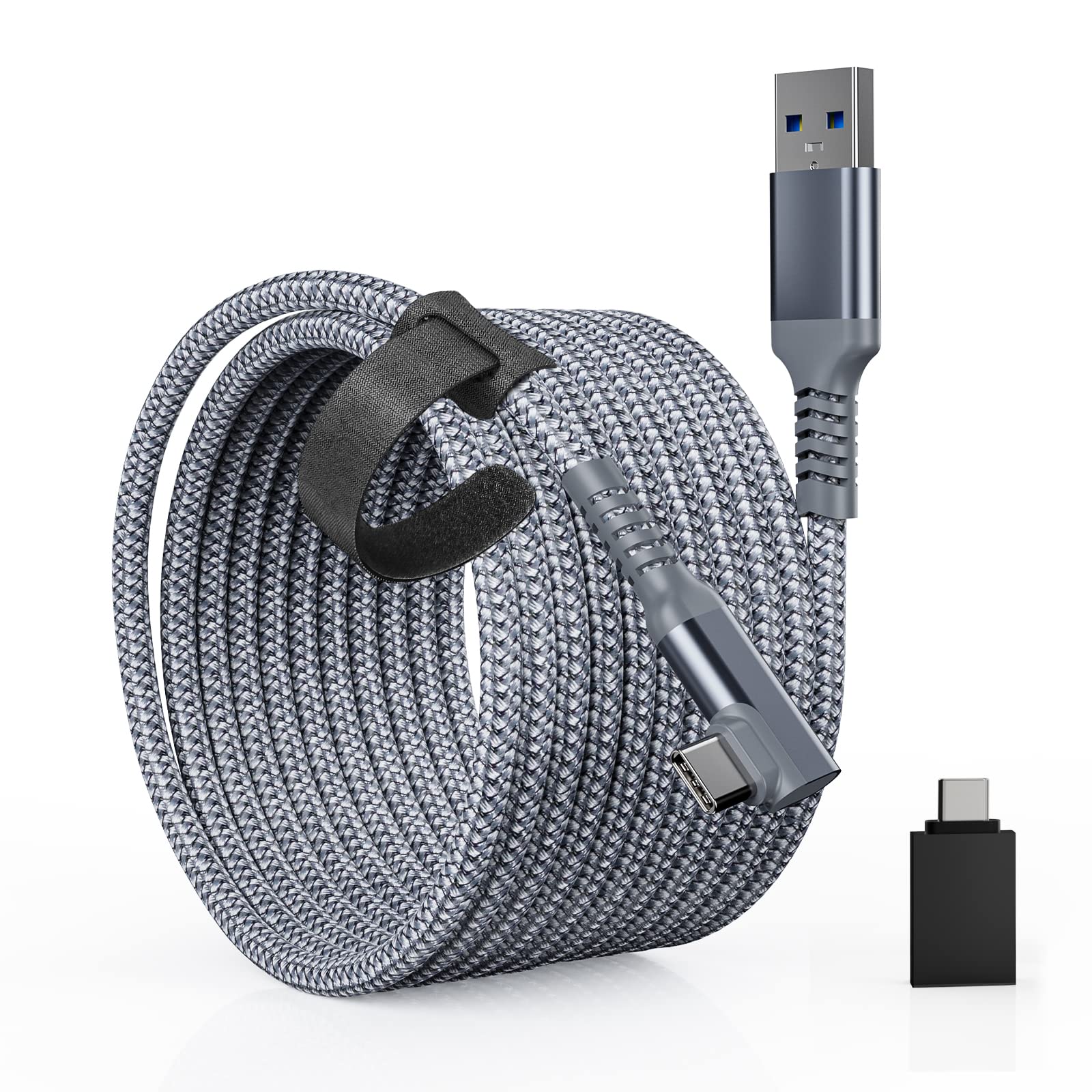 Link Kabel 6M Kompatibel mit Meta Quest 3/Quest 2/Pro, PICO4/Pro, USB A zu C Kabel Zubehör mit 5Gbps Datenübertragung, Nylon geflochtenes USB3.0 für VR Headset und Gaming PC