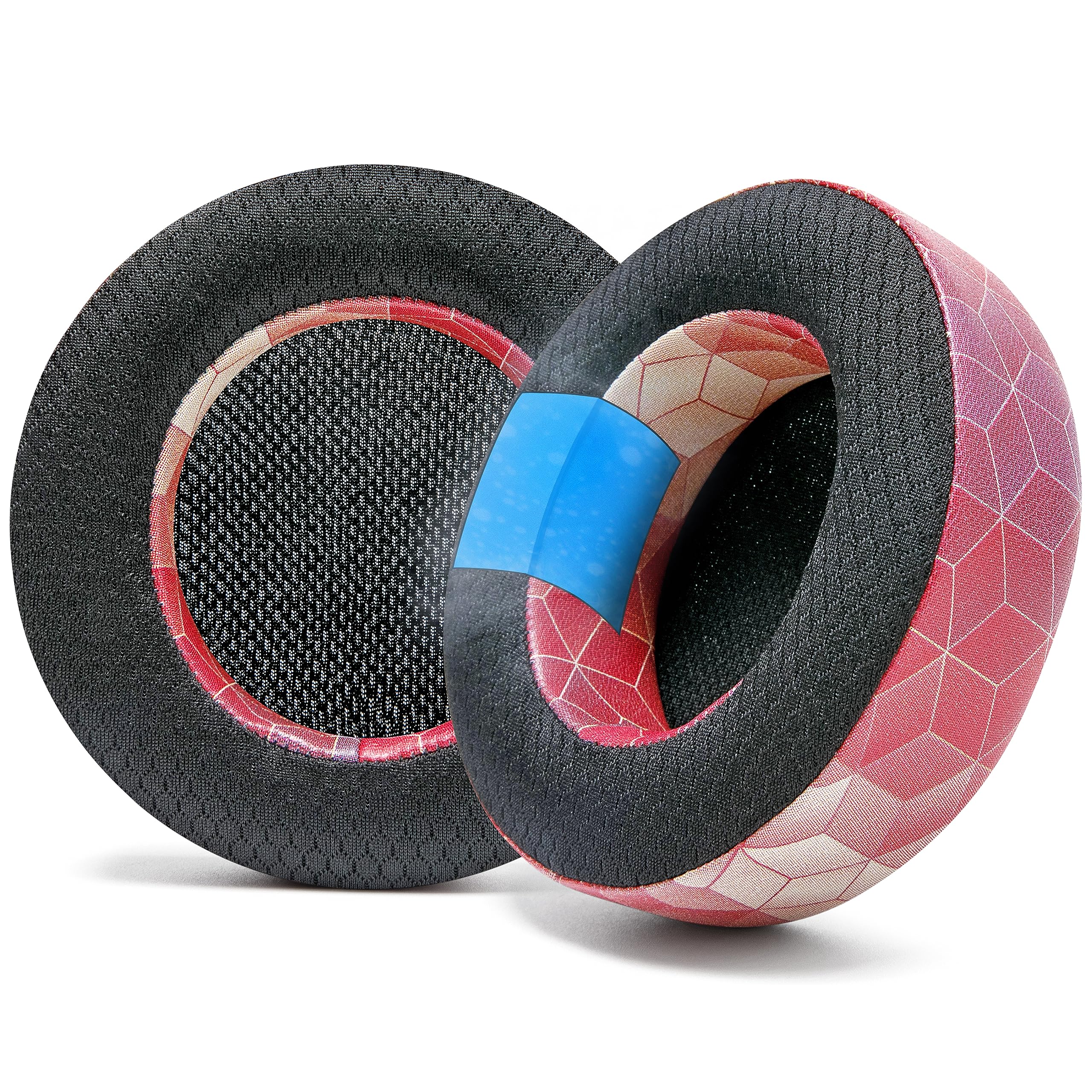 WC Freeze Virtuoso – Ersatz-Ohrpolster aus Hybridgewebe mit Kühlgel für das Corsair Virtuoso Gaming-Headset, hergestellt von Wicked Cushions, verbesserte Dicke und Schallisolierung | Hex Red
