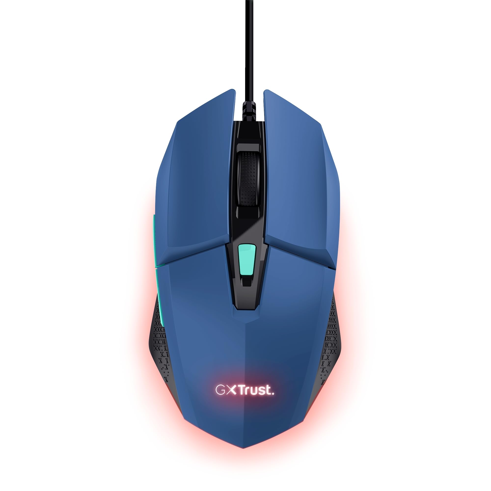Trust Gaming GXT 109B Felox Gaming Maus mit 6 Programmierbare Tasten, Mehrfarbige LED-Beleuchtung, 200-6400 DPI, USB Kabel 150 cm, PC Maus mit Integrierte Software für Computer/Laptop - Blau