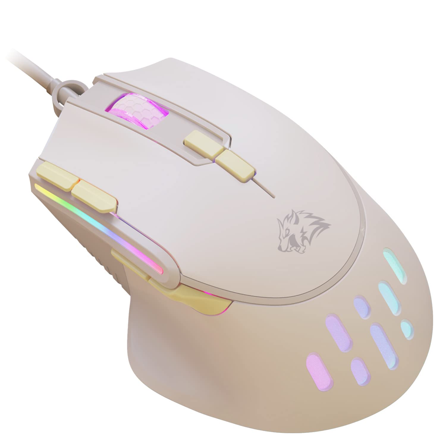 ZIYOU LANG M2 Kabelgebundene Esports Gaming Maus RGB einstellbar 12800 hohe DPI, LED Hintergrundbeleuchtung 9 programmierbare Tasten Seitentasten PC Gaming Mäuse, Honeycomb Shell Design für PC Win MAC