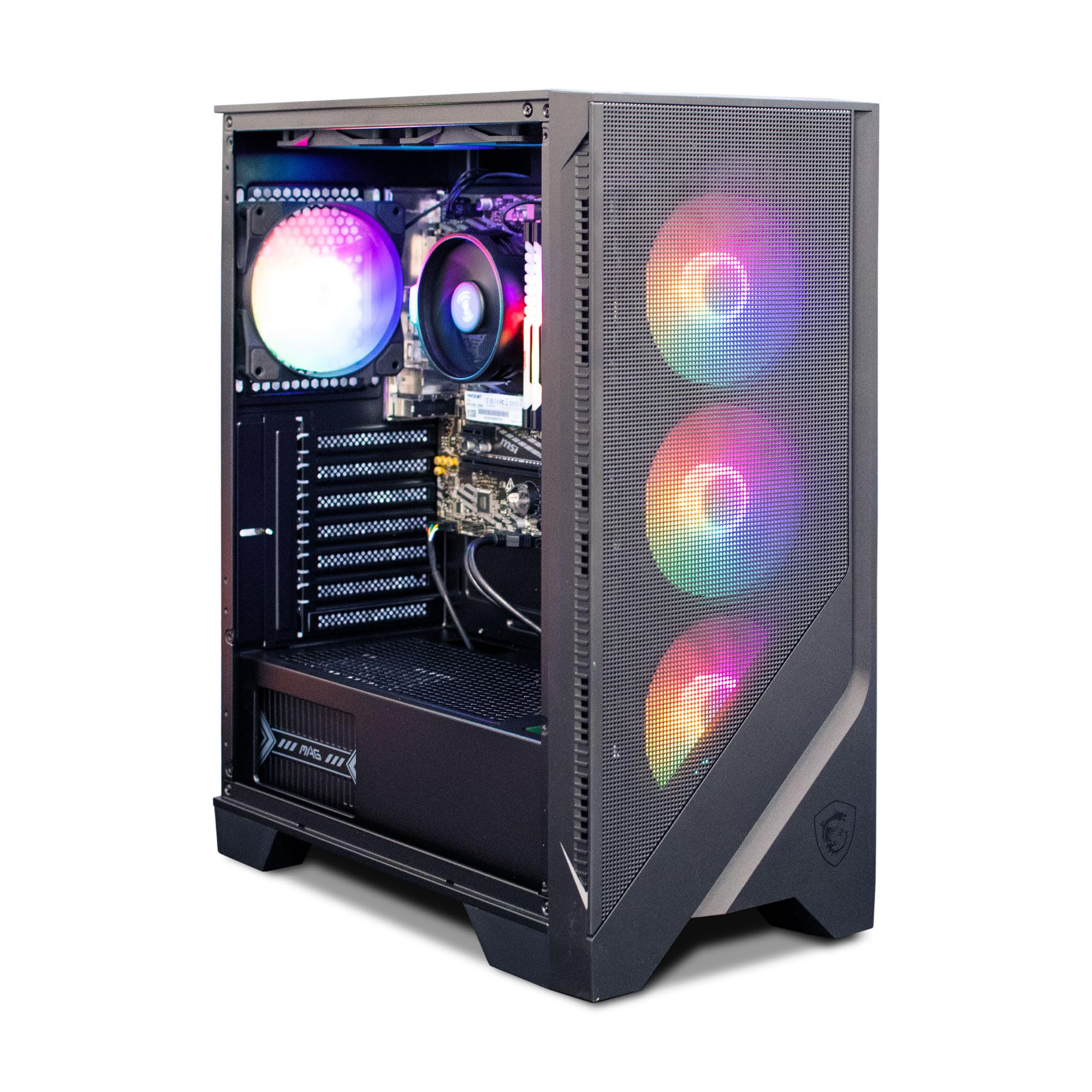 NSXGAMING Nova Desktop Gaming Computer (AMD Ryzen 5 5600G, 16GB 2*8GB DDR4 3600, 512Gb M2 NVME SSD, RGB Fans, W11 64-Bit Ready, Wify Ready, Maus und Tastatur)
