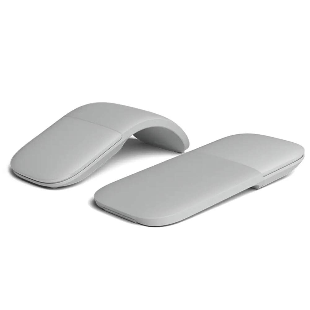VBESTLIFE Bluetooth Arc Touch Mouse, Kabellose Faltbare Maus ohne USB-Nano-Empfänger, Ergonomische Optical Silent PC-Mäuse für Notebook, Laptop (Grau-weiß)