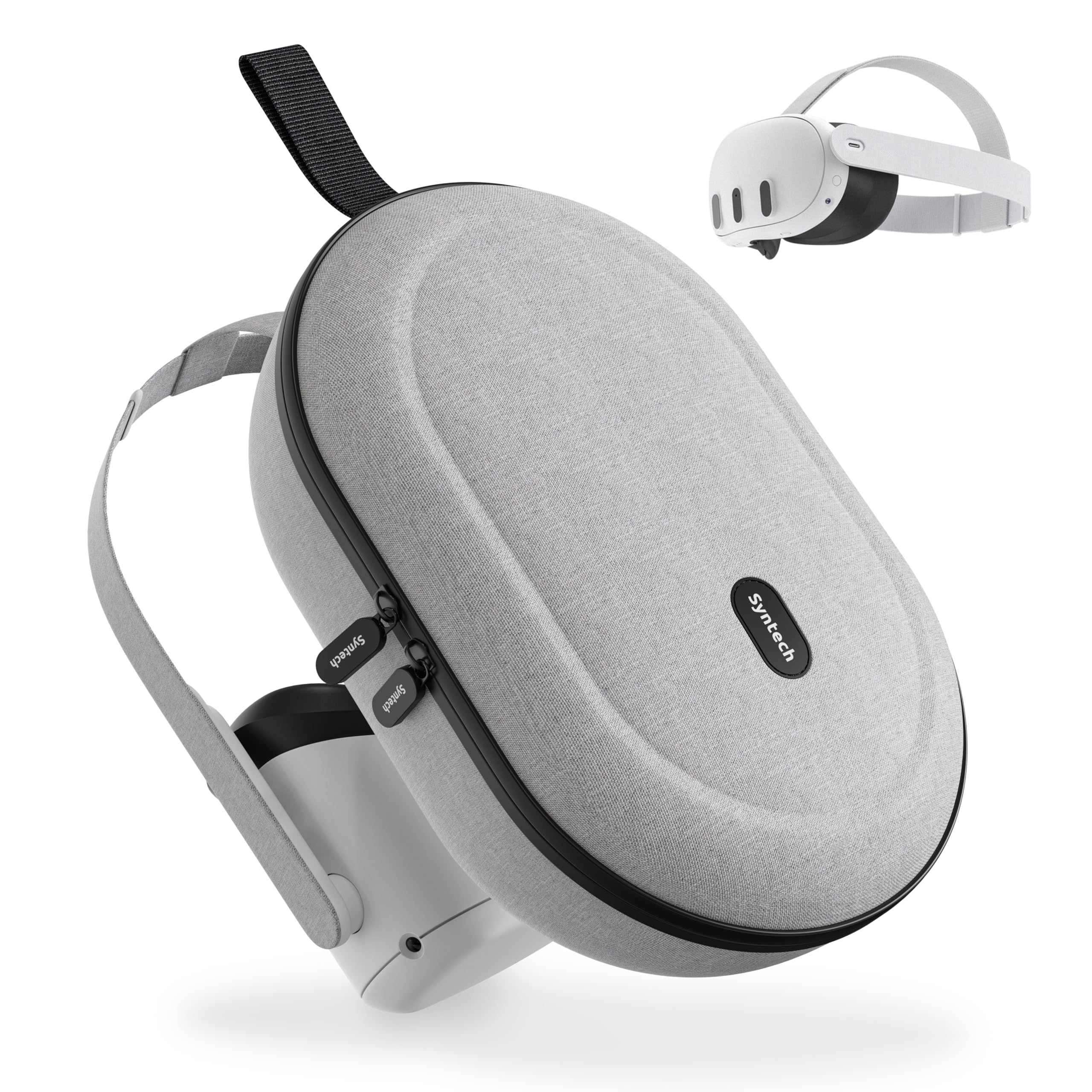 Syntech Tragetasche Kompatibel mit Meta Quest 3S/Quest 3/Oculus Quest2 VR Gaming Headset mit Touch Controllern und anderem klein Zubehör, Schlankes, Grau (passt Nicht zum Elite Strap)