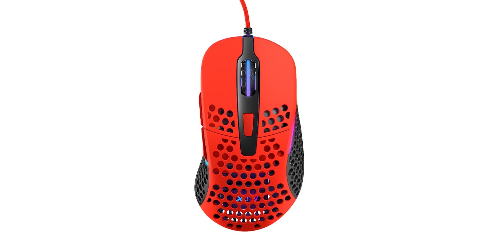 Xtrfy M4 RGB, ultraleichte kabelgebundene Gaming-Maus, ergonomisches Design für Rechtshänder, hochmoderner Pixart 3389 Sensor, einstellbare RGB-Beleuchtung, Kripparrian Red Edition