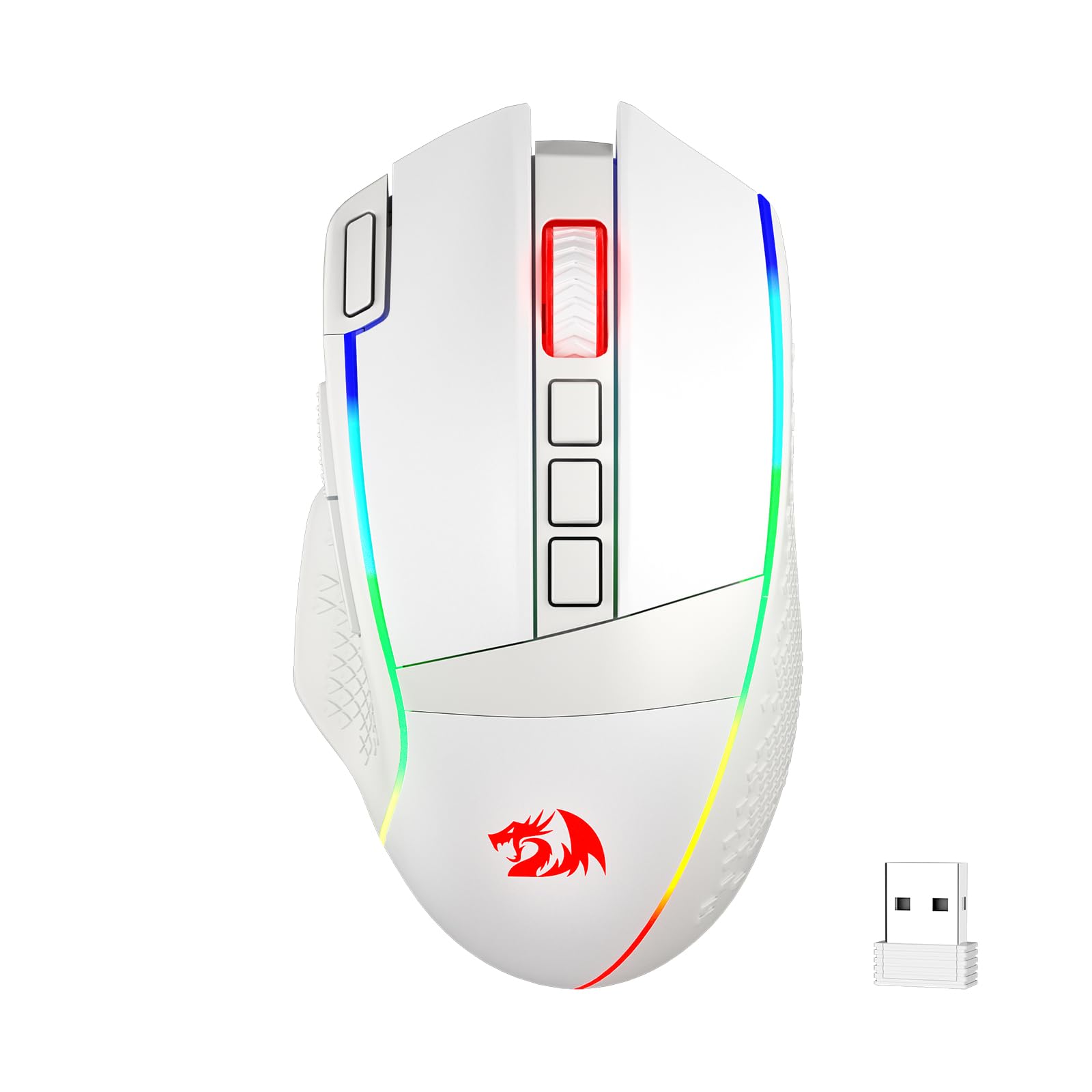 Redragon M991 Kabellose Gaming-Maus, 19.000 DPI kabelgebundene/kabellose Maus mit Schnellfeuertaste, 9 Makrotasten, 45 Stunden dauerhafte Stromversorgung und RGB für PC/Mac/Laptop