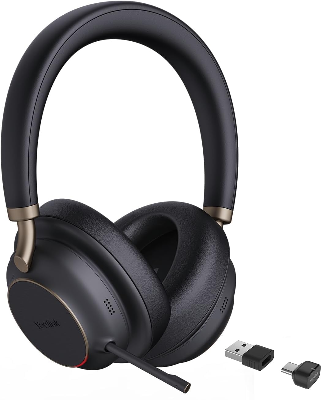 Yealink BH76 Plus Bluetooth Headset Noise Cancelling für Work, Headsets mit Mikrofon Bluetooth Einziehbarem Verstecktem, Teams Zertifiziertes ANC Kopfhörer Kabellos