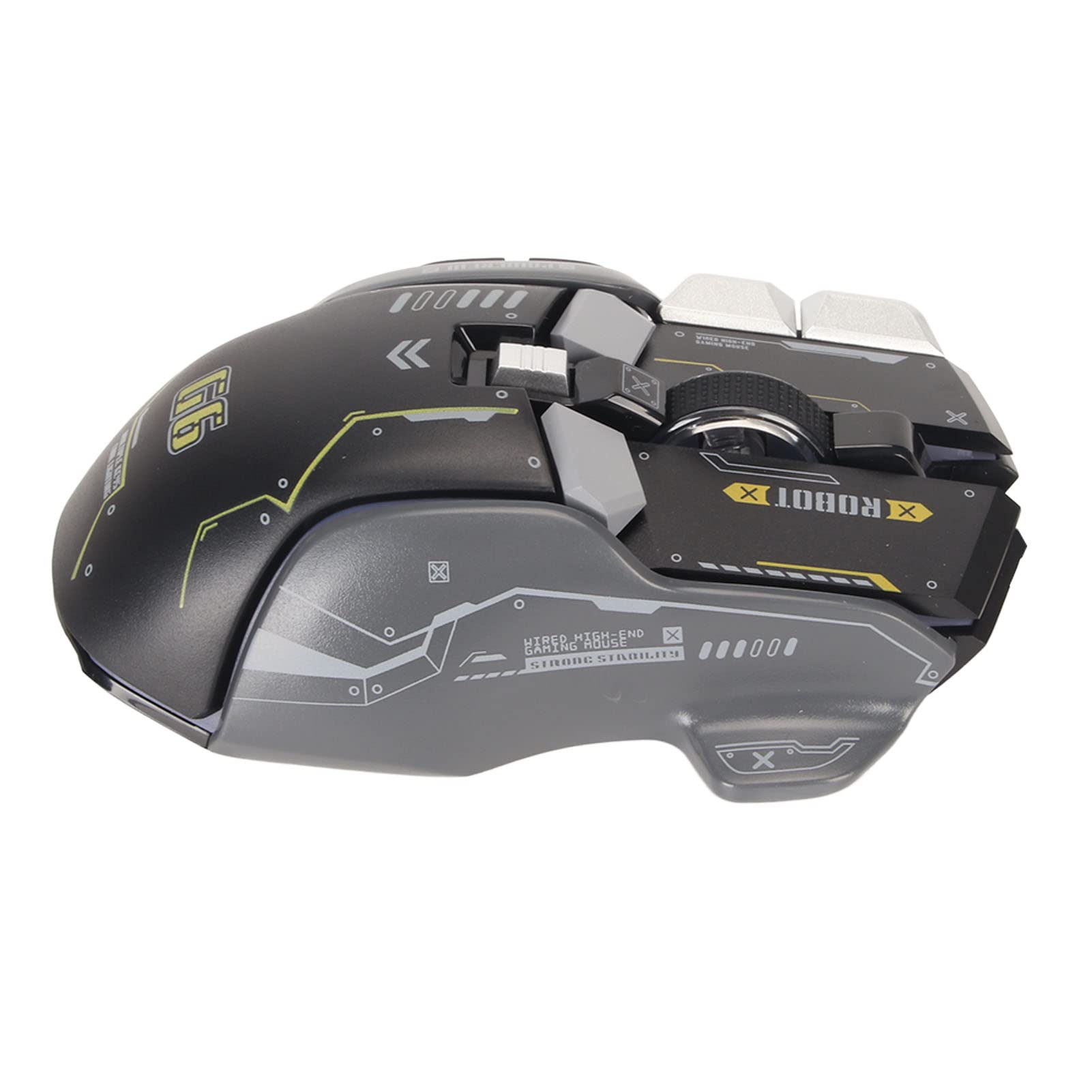 Yunseity Kabelgebundene Gaming-Maus, mit 10 Makroprogrammierbaren Seitentasten, 12800 DPI Ergonomische Maus mit 13 RGB-Lichtmodi, für Laptop-PC-Desktop (Schwarz)