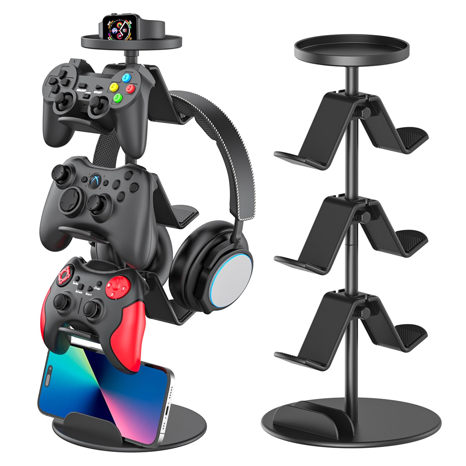Game Controller Ständer Kopfhörerhalter, Multi Verstellbarer Game Controller Headset Aufhänger für alle Universal Gaming PC Zubehör, Xbox PS4 PS5 Nintendo Switch