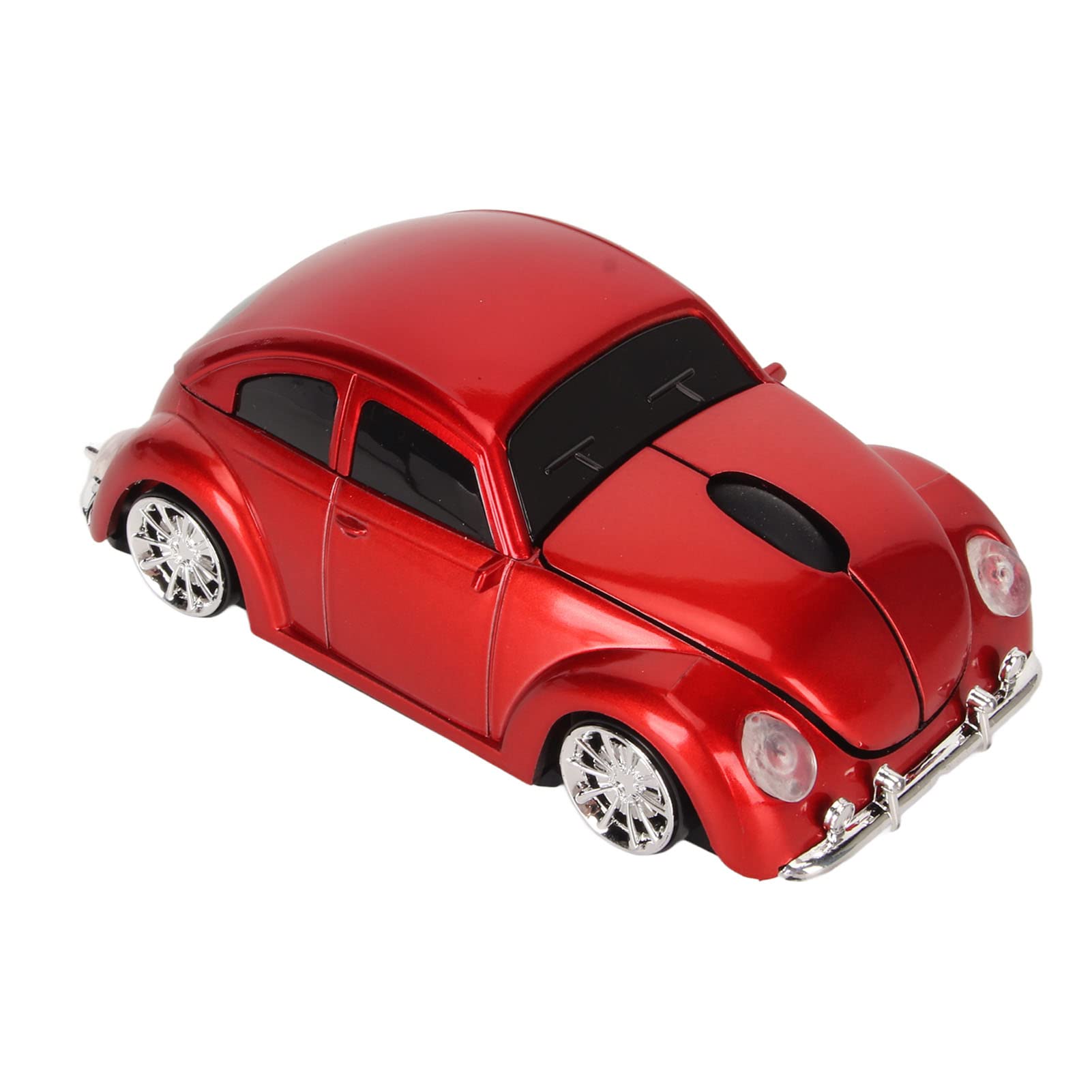 Sxhlseller Auto-Funkmaus, 2,4 GHz, Coole Sportwagen-Form, Kabellose Maus mit USB-Empfänger, LED-optische Kabellose Mäuse für Laptop-Desktop-Computer (Rot)