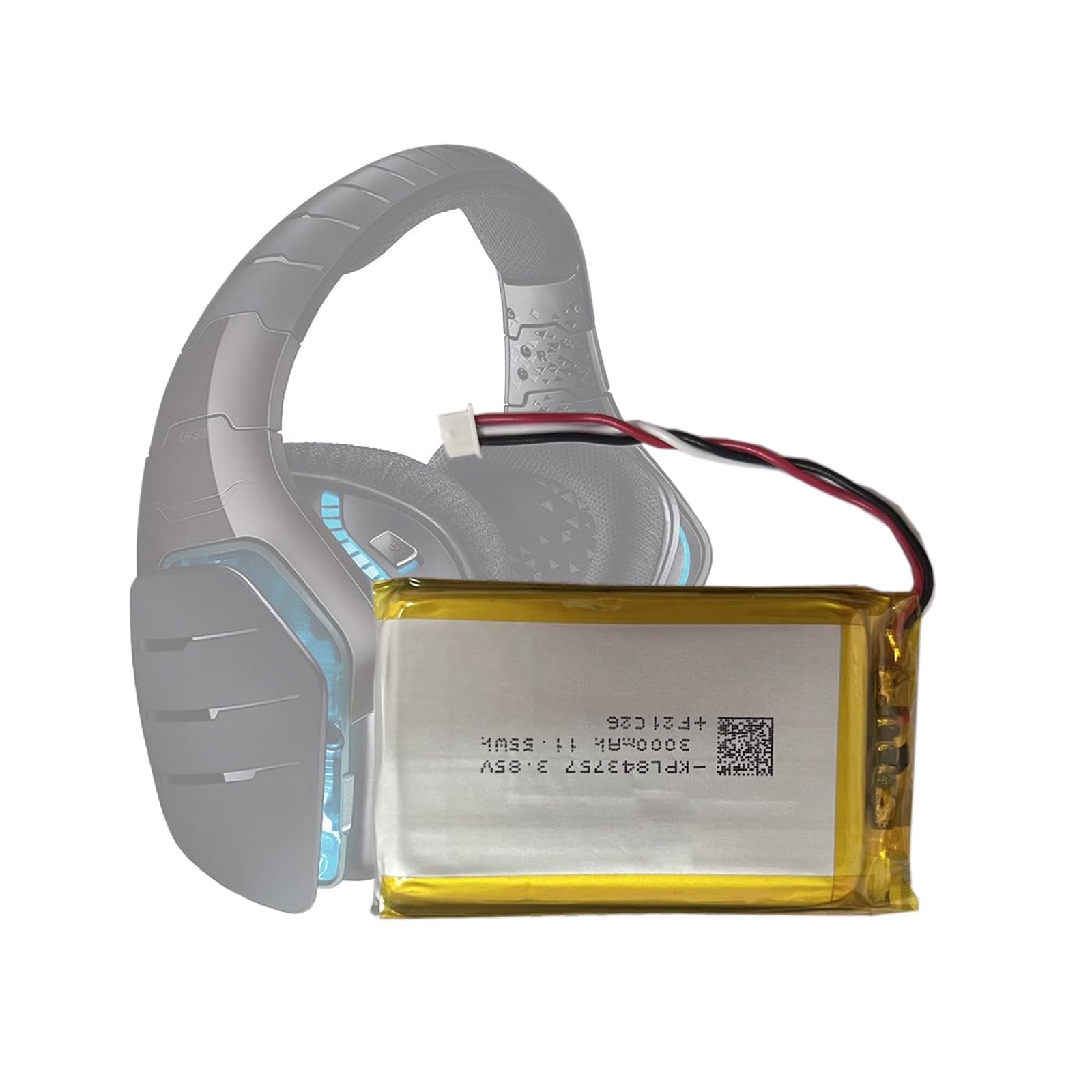 Ersatzakku Batterie 853558 3000mAh kompatibel mit Logitech G933, G533, G935, G933S, G533S Wireless Artemis Spectrum Gaming Headset Battery Replacement 533-000132