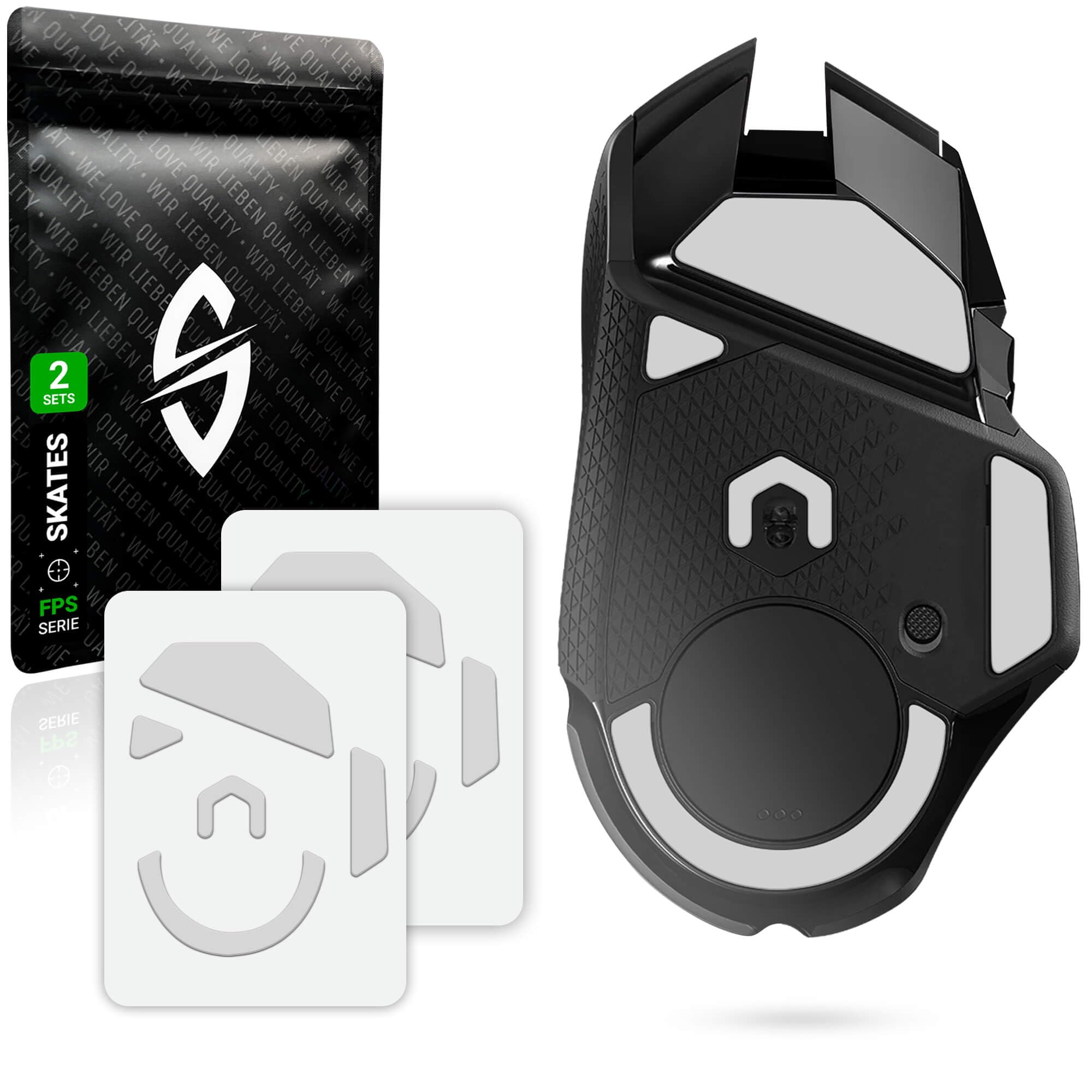 SensoryBoost FPS Glides (2er Set) kompatibel mit Logitech G502 Lightspeed - Ultra Präzise, Mehr Kontrolle, Selbstpolierend - PTFE - Ersatz-Mausfüße, Skates - Gaming Maus Upgrade Zubehör