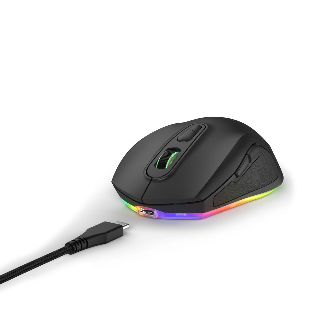 uRage Gaming-Maus Reaper 340, kabelgebundene Maus mit 7 programmierbaren Tasten, bis zu 8000 DPI, superleichte 77 g Gewicht, RGB-Beleuchtung, Gaming-Software, in schwarz