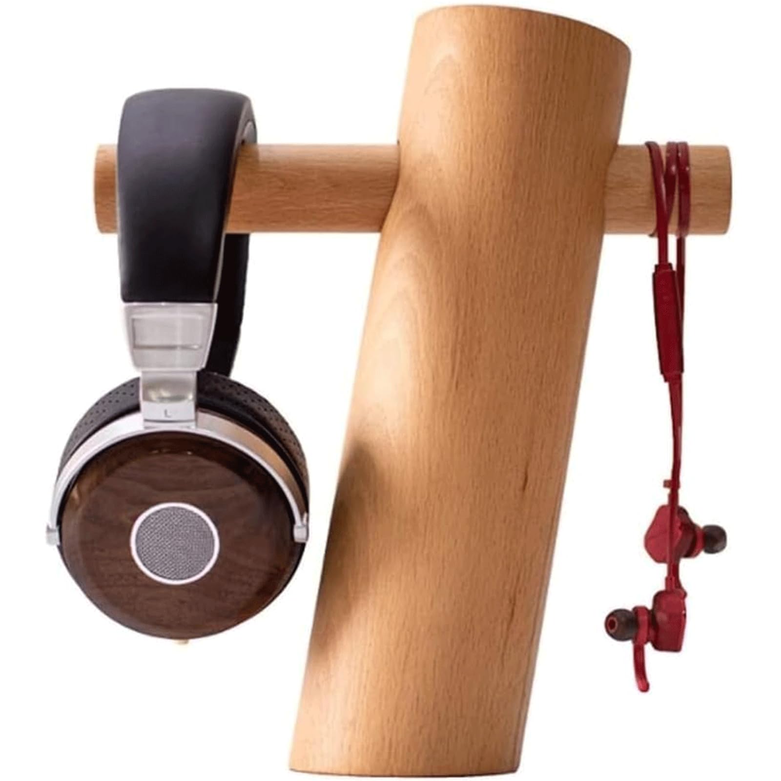 Anti-Rutsch Prägnanter Headset-Halter, Massivholz-Kopfhörerständer, kreativer Kopfhörerhalter, vertikaler Headset-Aufhänger für den Schreibtisch Flexibel