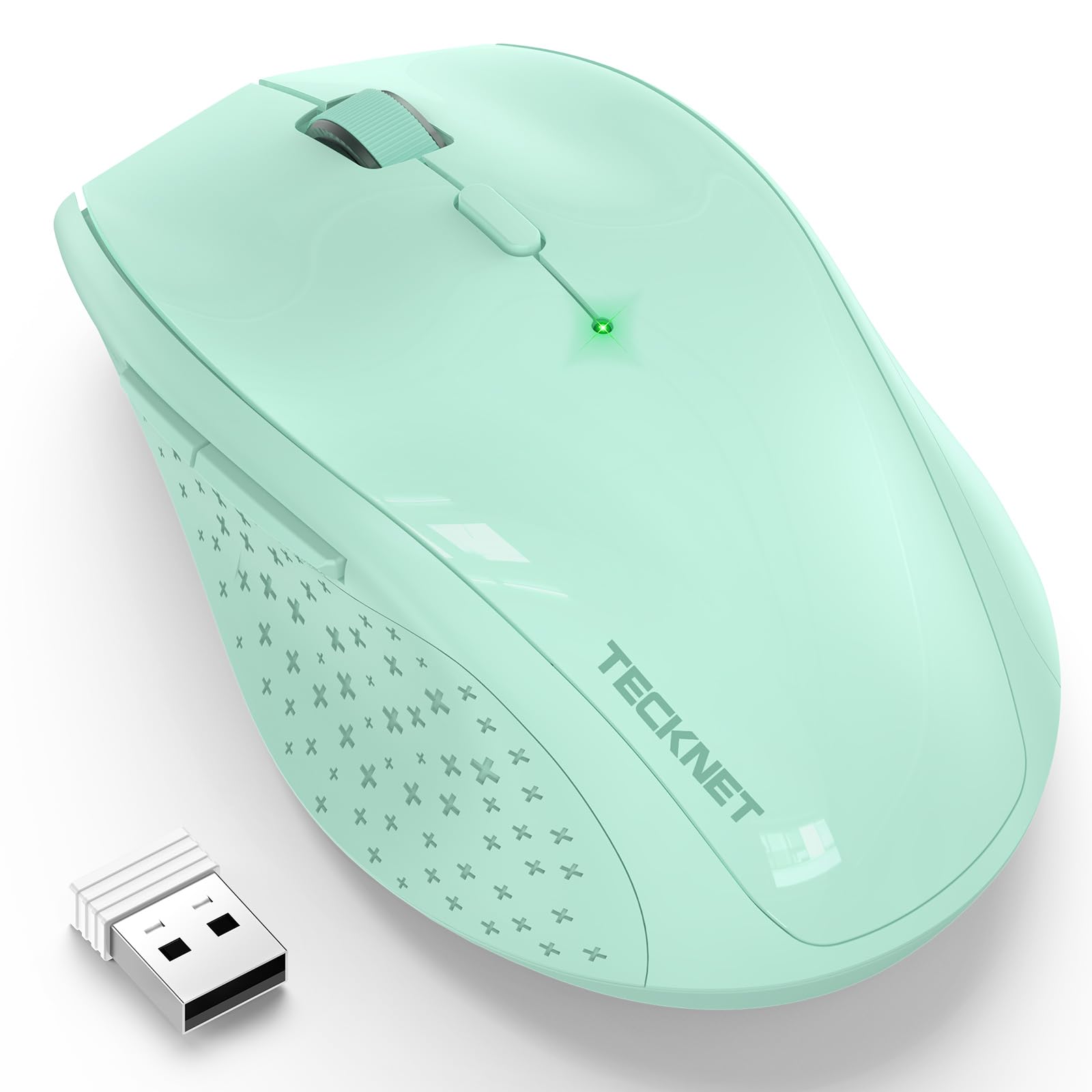 TECKNET Kabellose Maus, 4800 DPI 2.4G Funkmaus mit USB Empfänger, 30 Monate Batterielaufzeit, Optical Tracking, Wireless Maus mit 6 Tasten für PC Laptop Windows Mac MacBook Linux