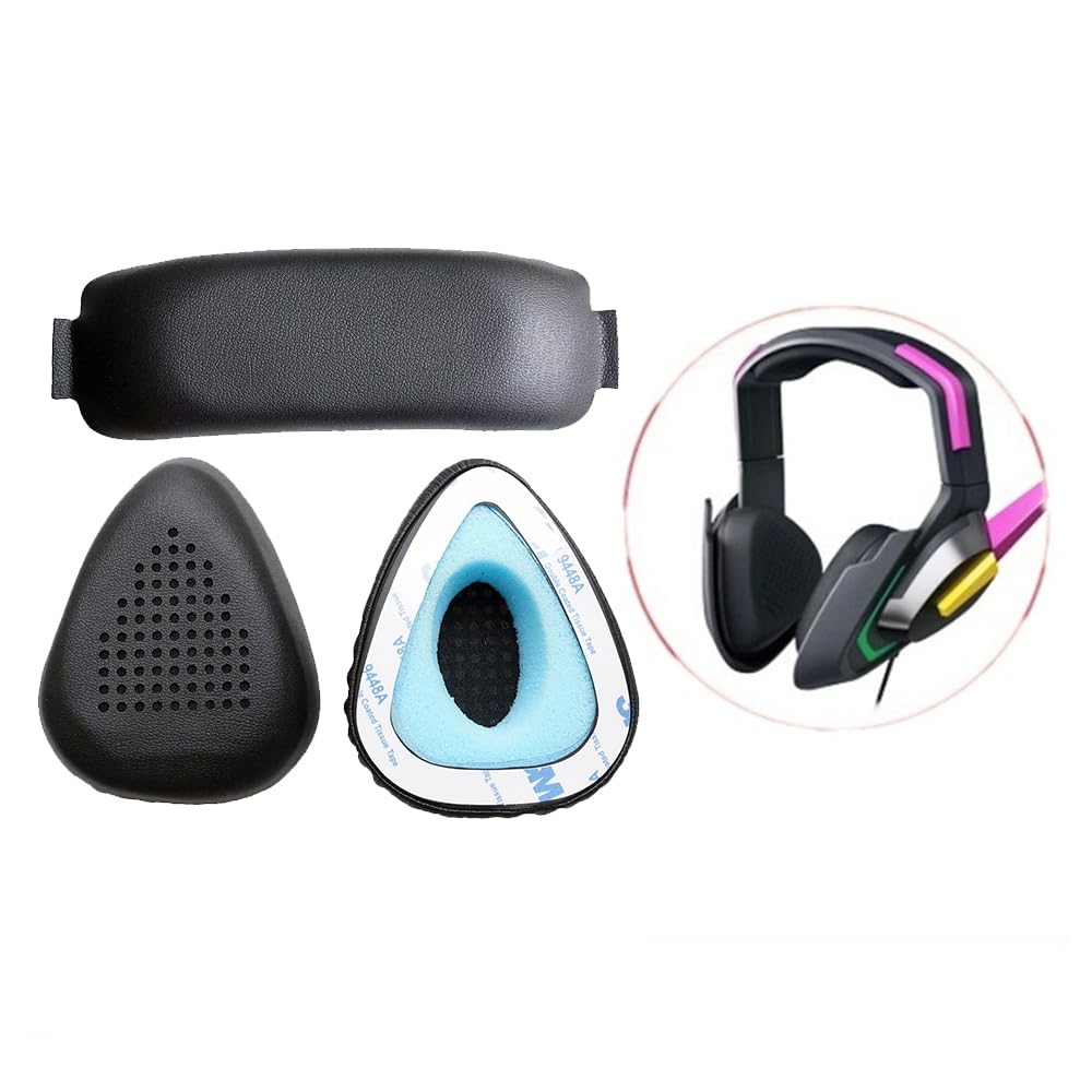 V-MOTA Ohrpolster kompatibel mit Razer D.Va Meka Headset, exklusive Overwatch Edition – Analog Gaming (RZ04-02400100-R3M1) (Ohrpolster + Kopfpolster, 1 Set)