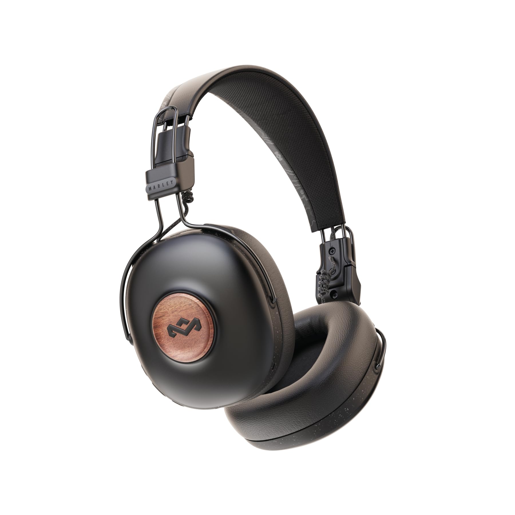 House of Marley Positive Vibration Frequency Over Ear Kopfhörer kabellos - Bluetooth Kopfhörer mit Mikrofon, 34 Std. Spielzeit, passive Geräuschisolierung, nachhaltige Materialien, Schwarz