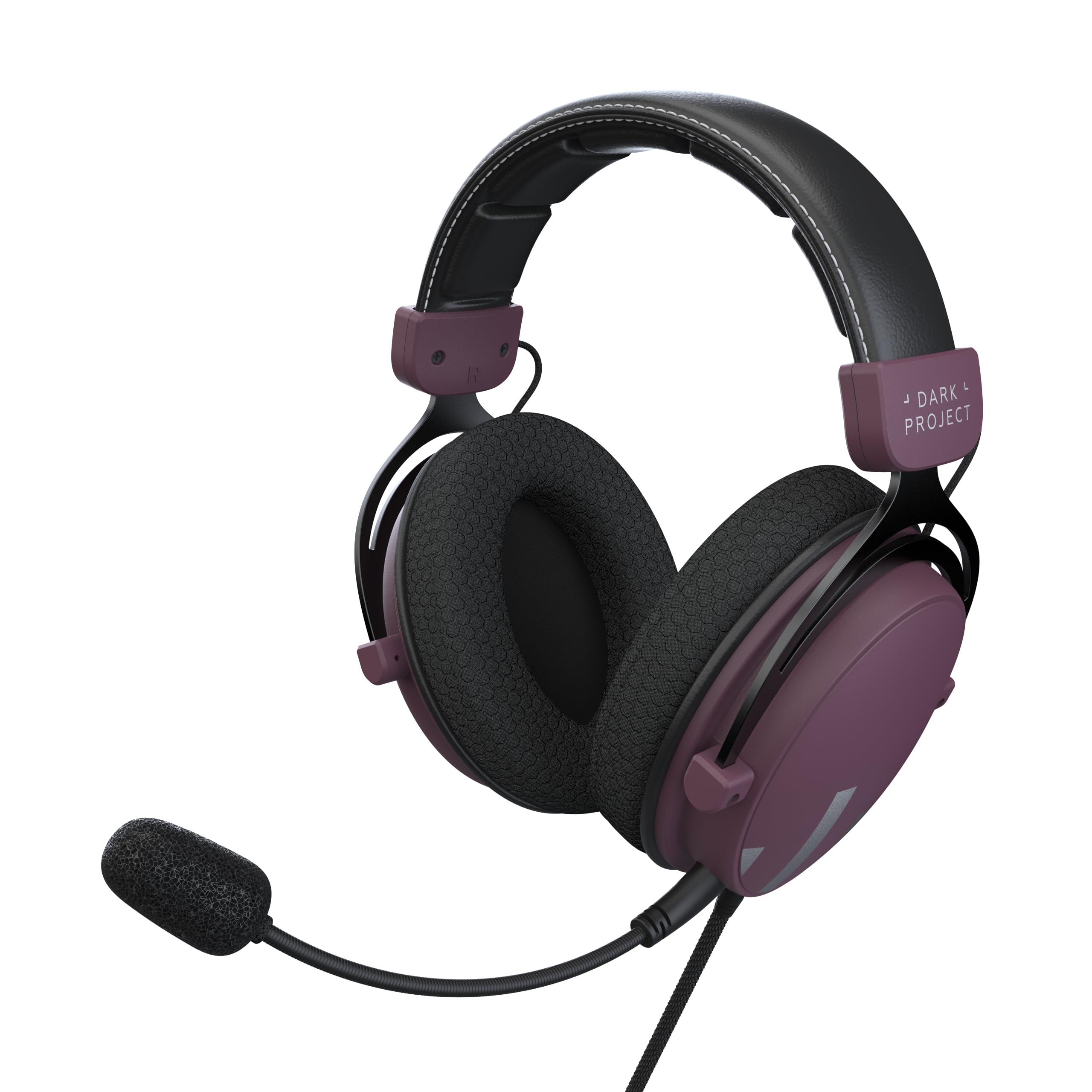 Dark Project HS4 Kabelgebundenes Gaming-Headset | 3,5-mm-Audiobuchse | Zweikammer-53-mm-Treiber mit Verbundmembran & Neodym-Magnet | Abnehmbares Mikrofon