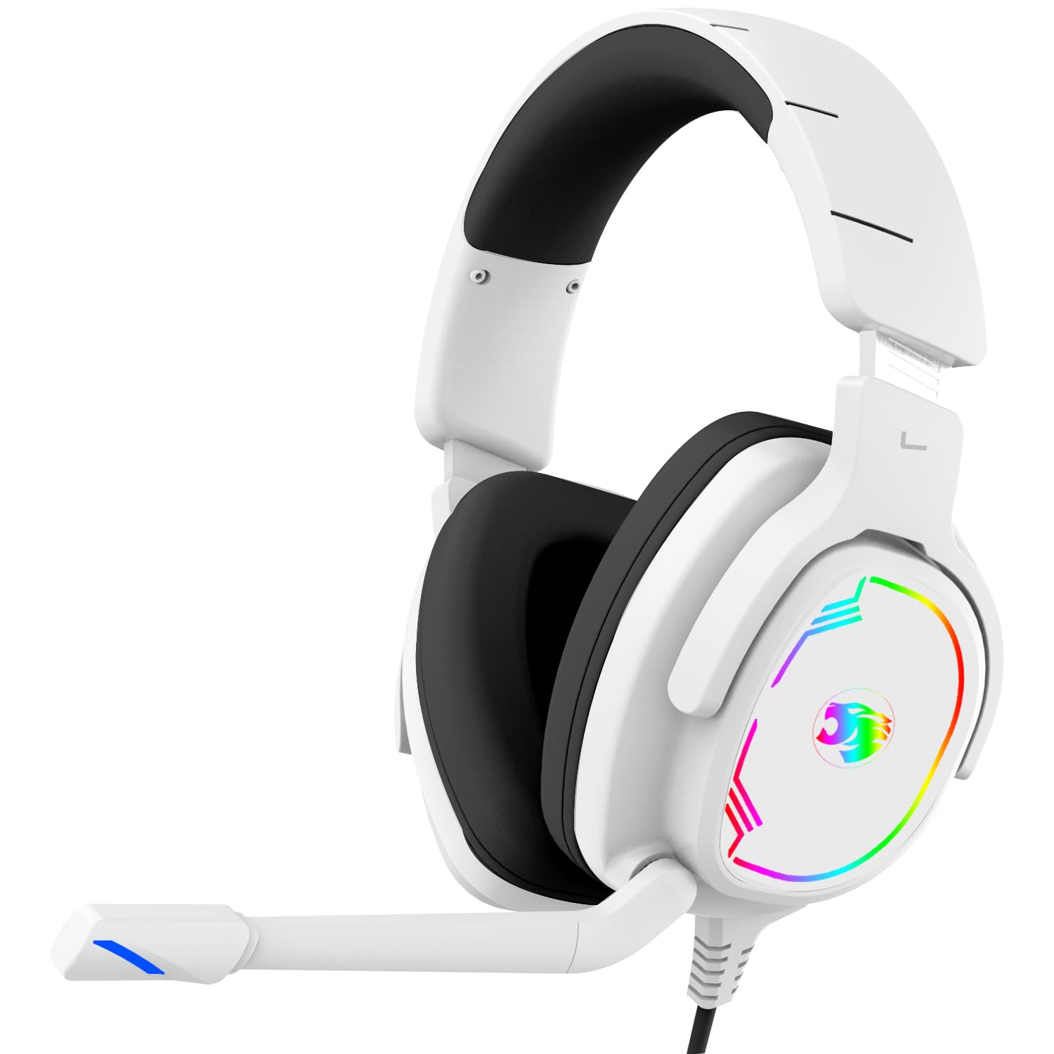 Jimonyer Gaming-Headset für PC/PS4/PS5/Xbox One/Switch, Stereo-Surround-Sound, Gaming-Kopfhörer mit Geräuschunterdrückung, flexibles Mikrofon, Computer-Headset mit 3,5-mm-Klinkenstecker und RGB-Licht