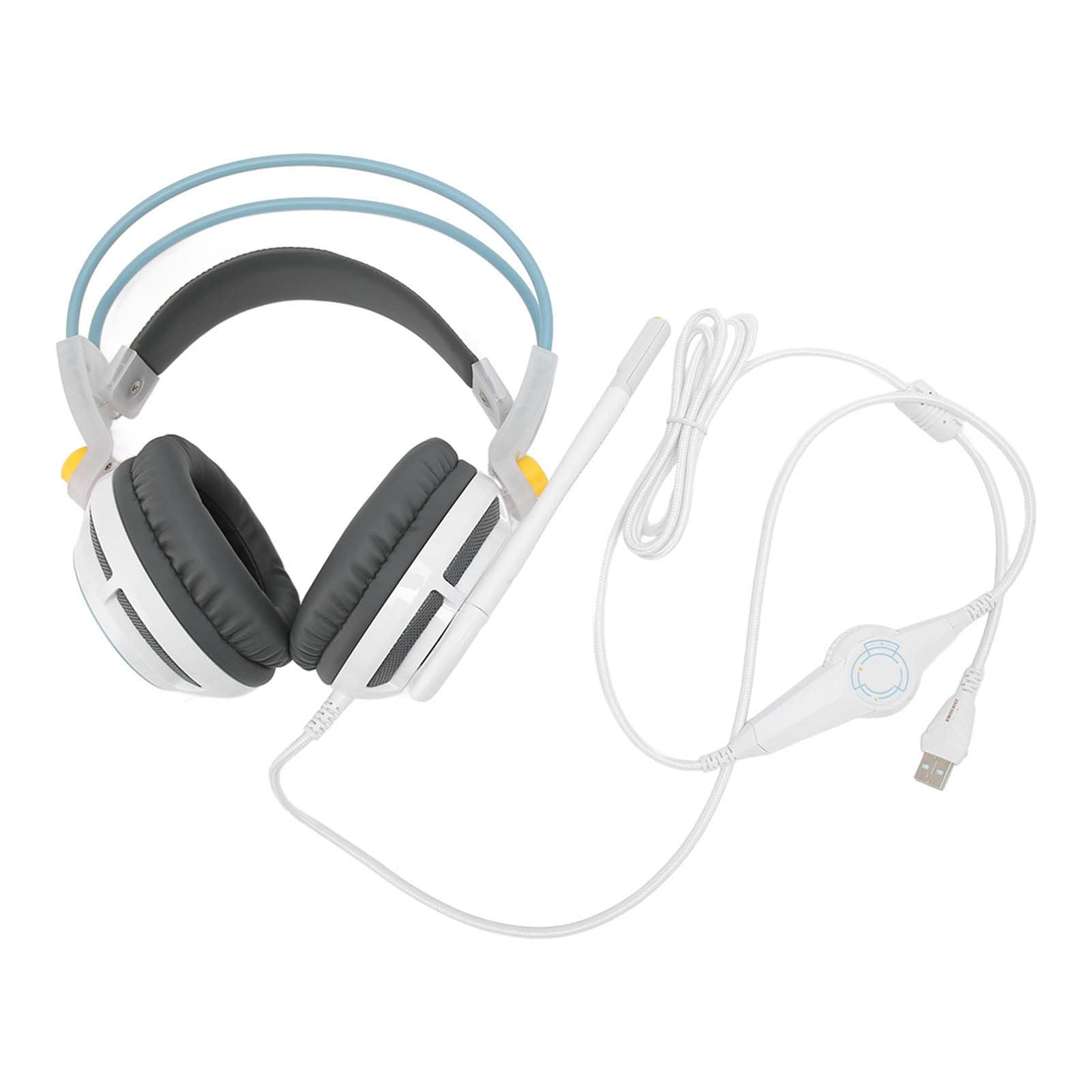 Septpenta Stereo-Gaming-Headset, USB-RBG-Gaming-Kopfhörer Mit Geräuschunterdrückendem Mikrofon Für PC-Laptops, 7.1-Surround-Sound, Weiche Memory-Ohrenschützer