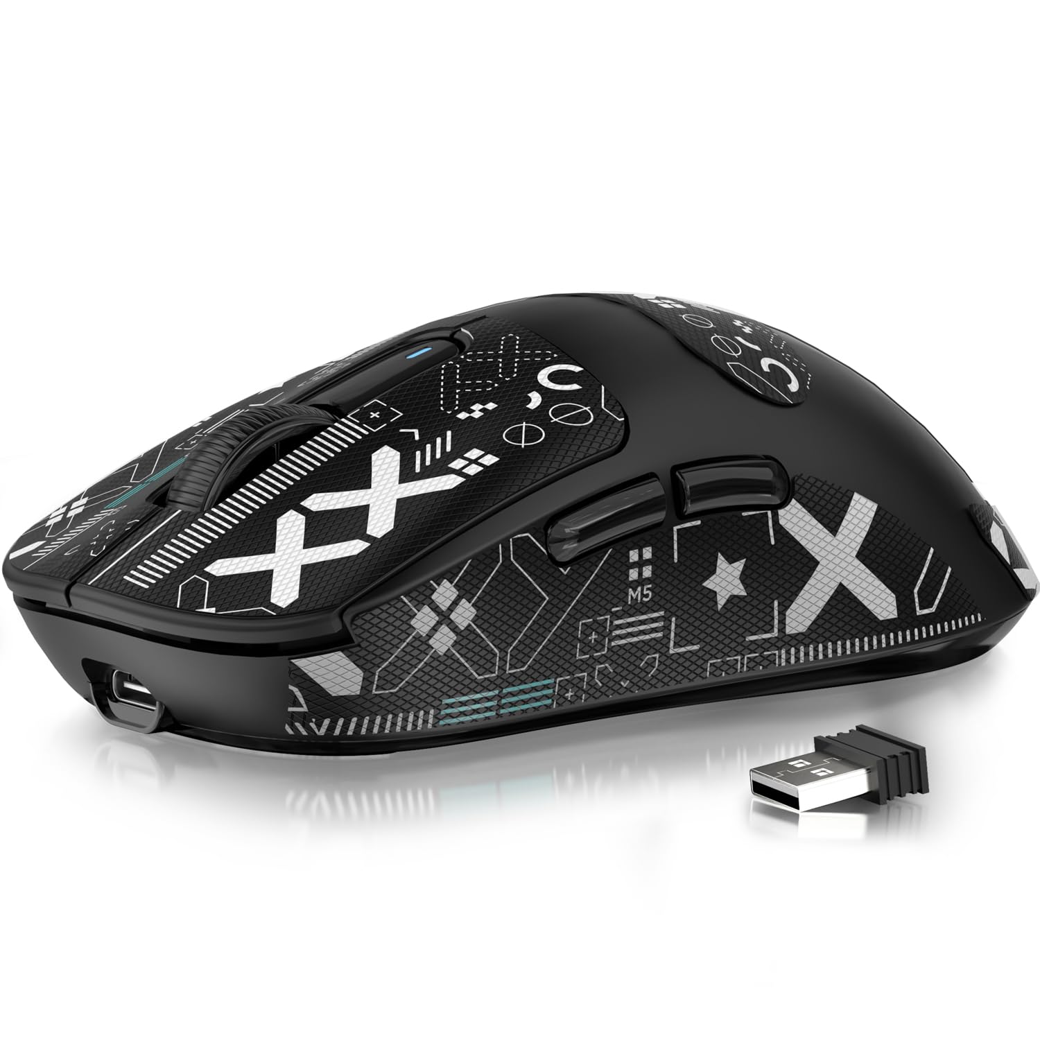 ATTACK SHARK X3 49g Superlight Maus mit Klebeband, PixArt PAW3395 Gaming-Sensor, BT/2,4G Kabellose/Kabelgebundene Gaming-Maus, 6 DPI 26000, 200 Stunden Akku, Büromäuse für Win11/Xbox/PS/Mac (Schwarz)