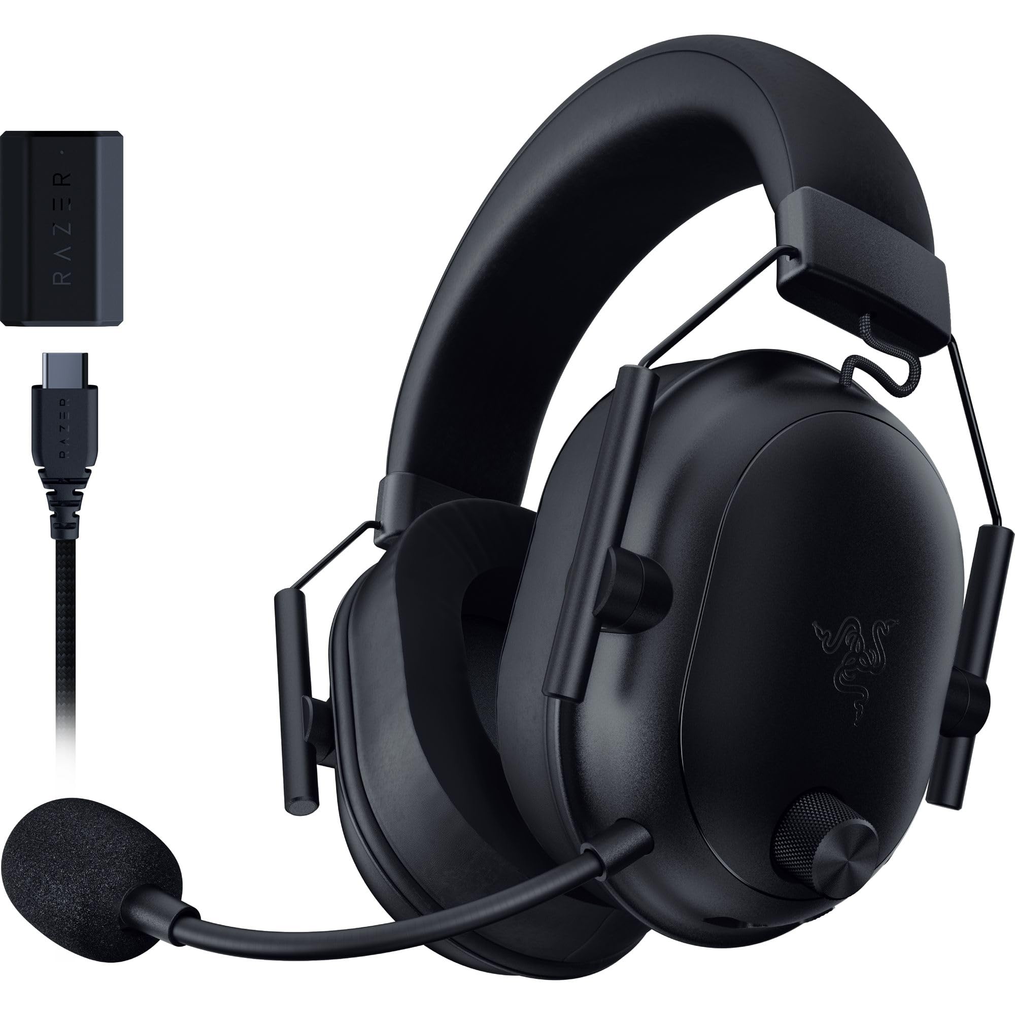 Razer BlackShark V2 HyperSpeed kabelloses Gaming-Headset: 280 g leicht, THX Spatial Audio, biegbares Mikrofon, 50-mm-Treiber, 2,4 GHz, Bluetooth oder USB, 70 Stunden Akku mit USB-Typ-C-Aufladung