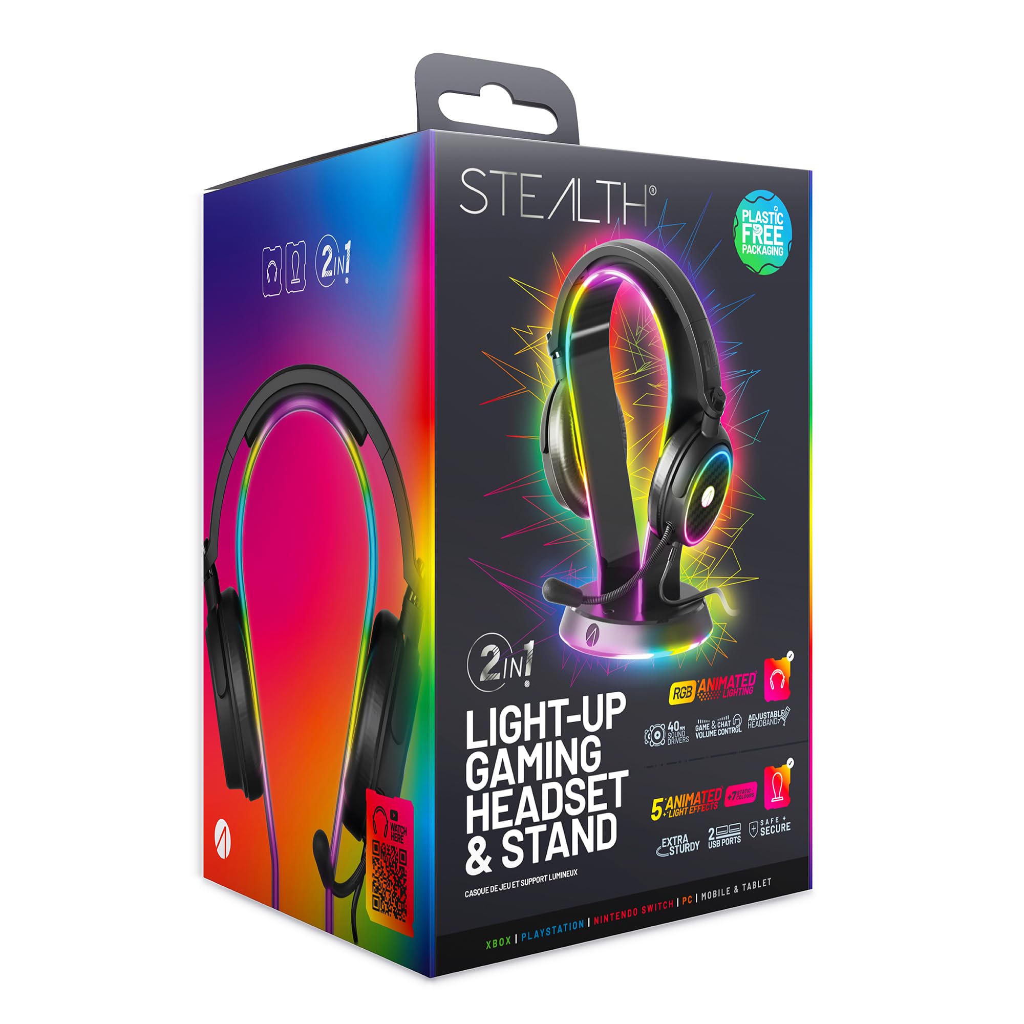 Stealth Regenbogen Gaming Headset Ständer mit Light-Up LED Headset - für PS4, PS5, Xbox, Switch und PC [Video Game]
