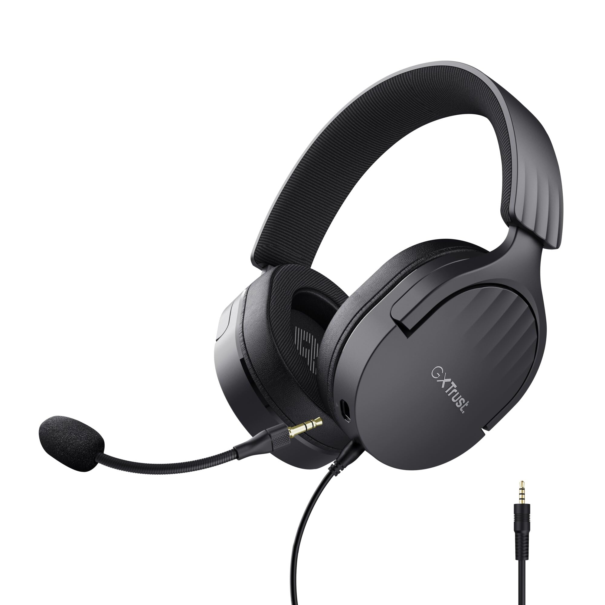 Trust Gaming GXT 489 Fayzo Gaming Headset für PC, PS5, PS4, Xbox Series X|S, Switch, 3,5-mm Klinke, 85% Recyclingkunststoff, Over-Ear Kopfhörer, Mikrofon mit Geräuschunterdrückung - Schwarz