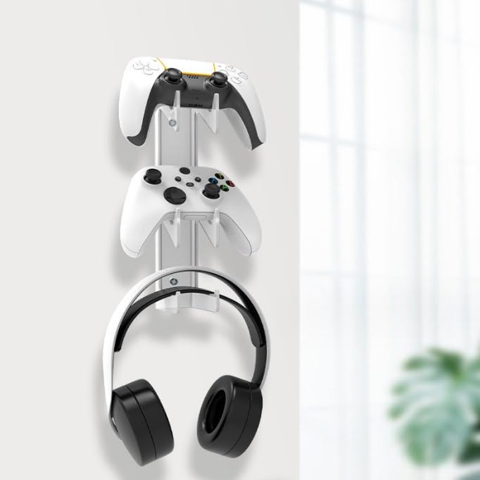 Game Controller Ständer Halter Acryl Kopfhörer Ständer Kopfhörer Aufhänger Universal Kopfhörer Halter 3 Schichten Wandständer Gaming Headset Display Headset Organizer mit Schrauben für alle