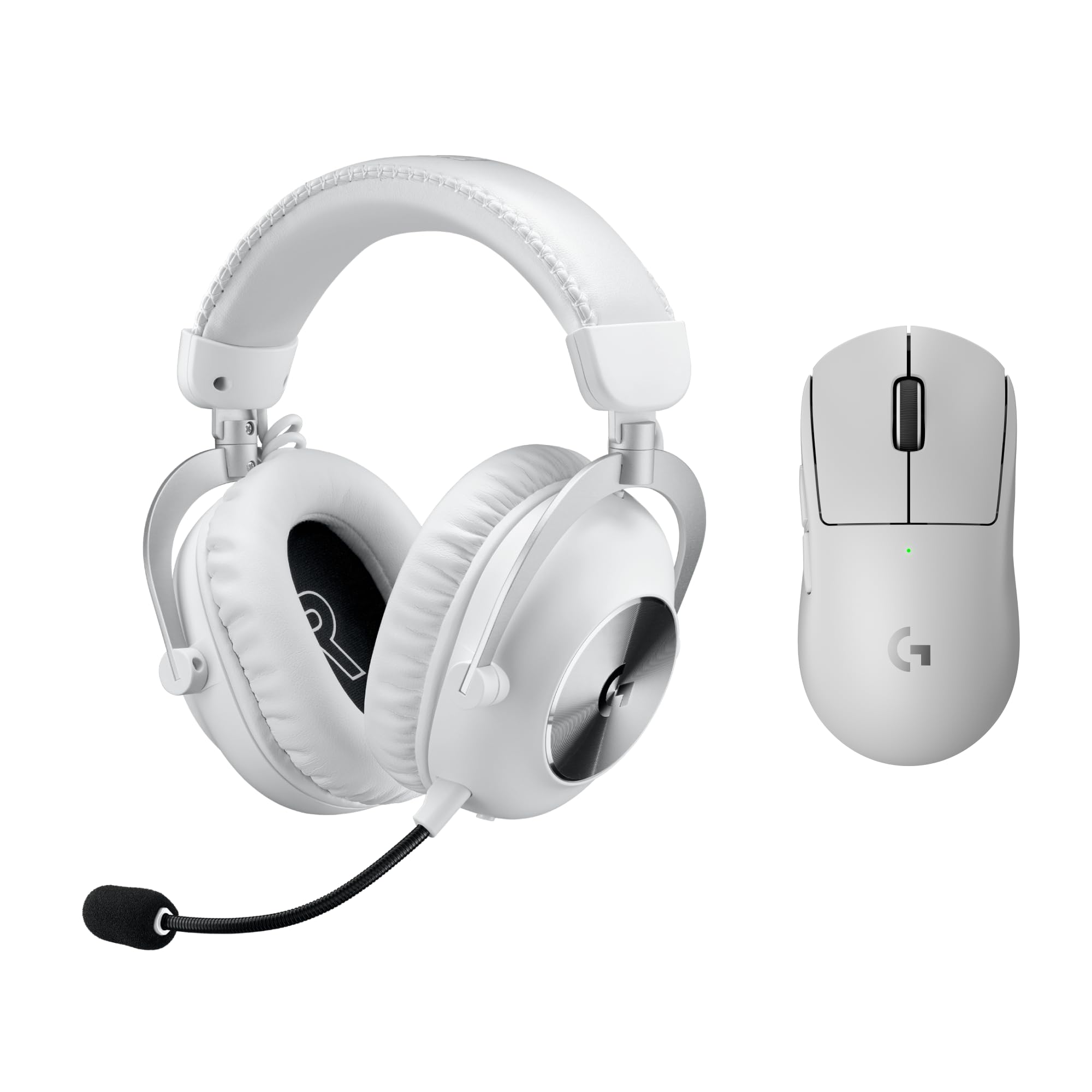 Logitech G PRO X SUPERLIGHT 2 LIGHTSPEED kabellose Gaming-Maus, USB-C-Aufladen, PC & Mac + PRO X 2 LIGHTSPEED kabelloses Gaming-Headset, Graphen-Lautsprecher 50 mm, für PC, PS5 - Weiß