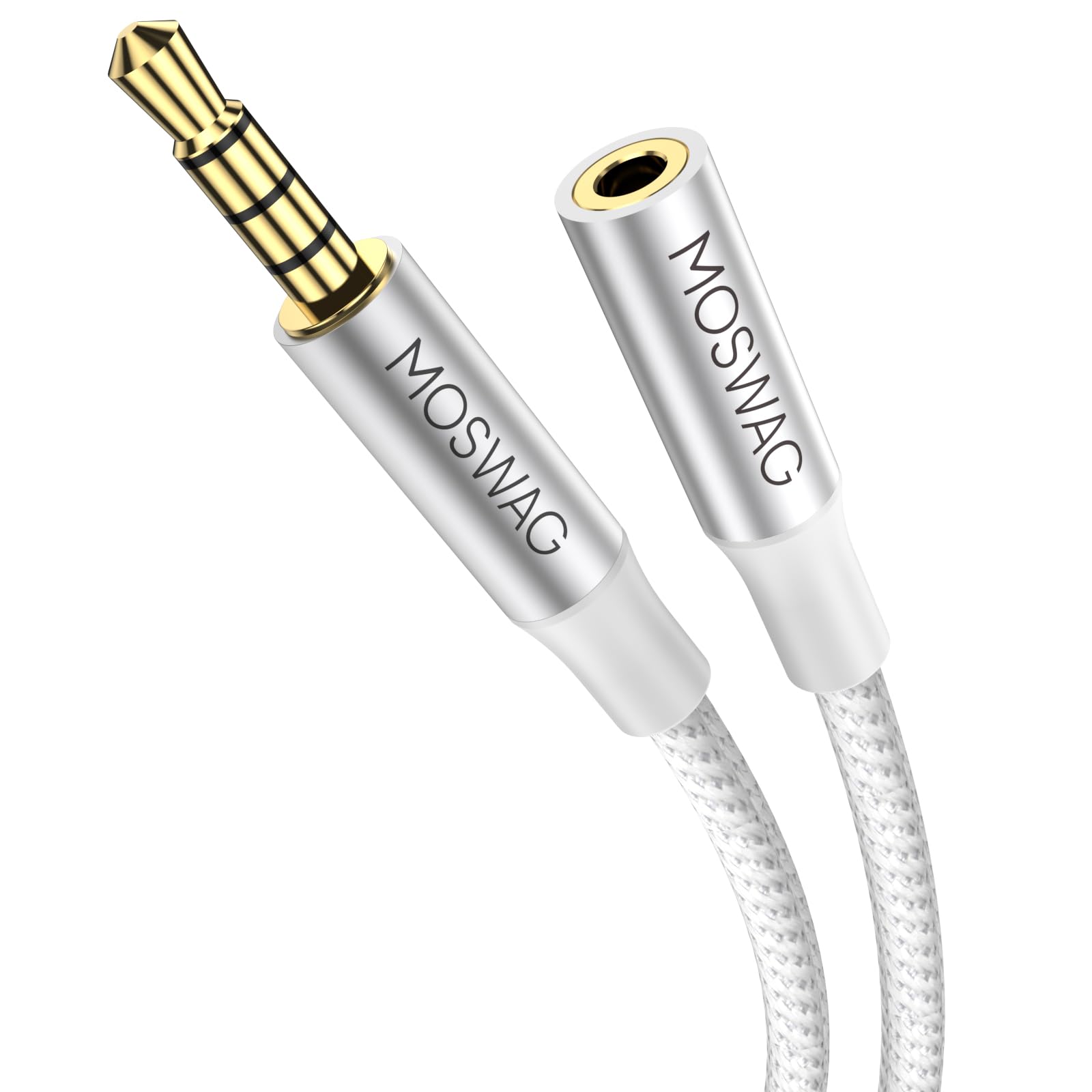 MOSWAG Headset Verlängerungskabel 10 m (die Verlängerung ist ideal für Gaming Headsets oder Headsets mit Mikrofon, TRRS 4-polig, 3,5 mm Stecker auf Buchse)