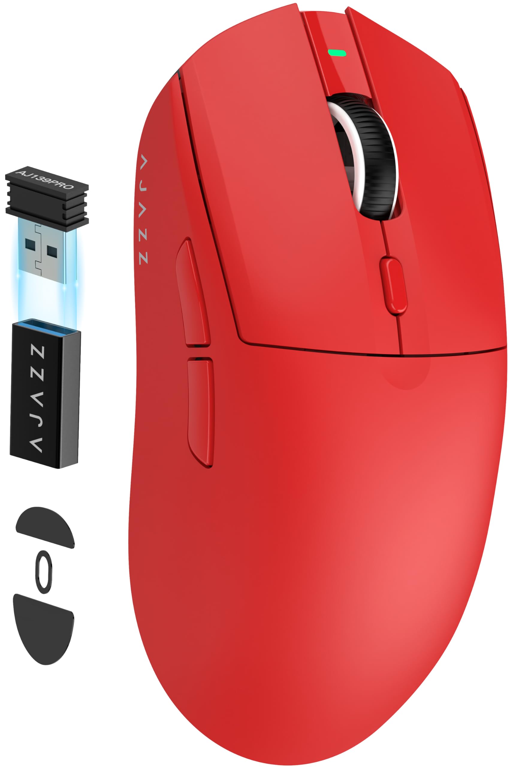 AJAZZ AJ139 PRO X SUPERLIGHT Kabellose Gaming-Maus,Ultraleicht(59g),Pixart PAW3395 Optischer Sensor,26000 DPI,2.4GHz/USB C Verkabelt,6 Programmierbare Tasten,200 Stunden Akkulaufzeit,für PC/MAC –Rote