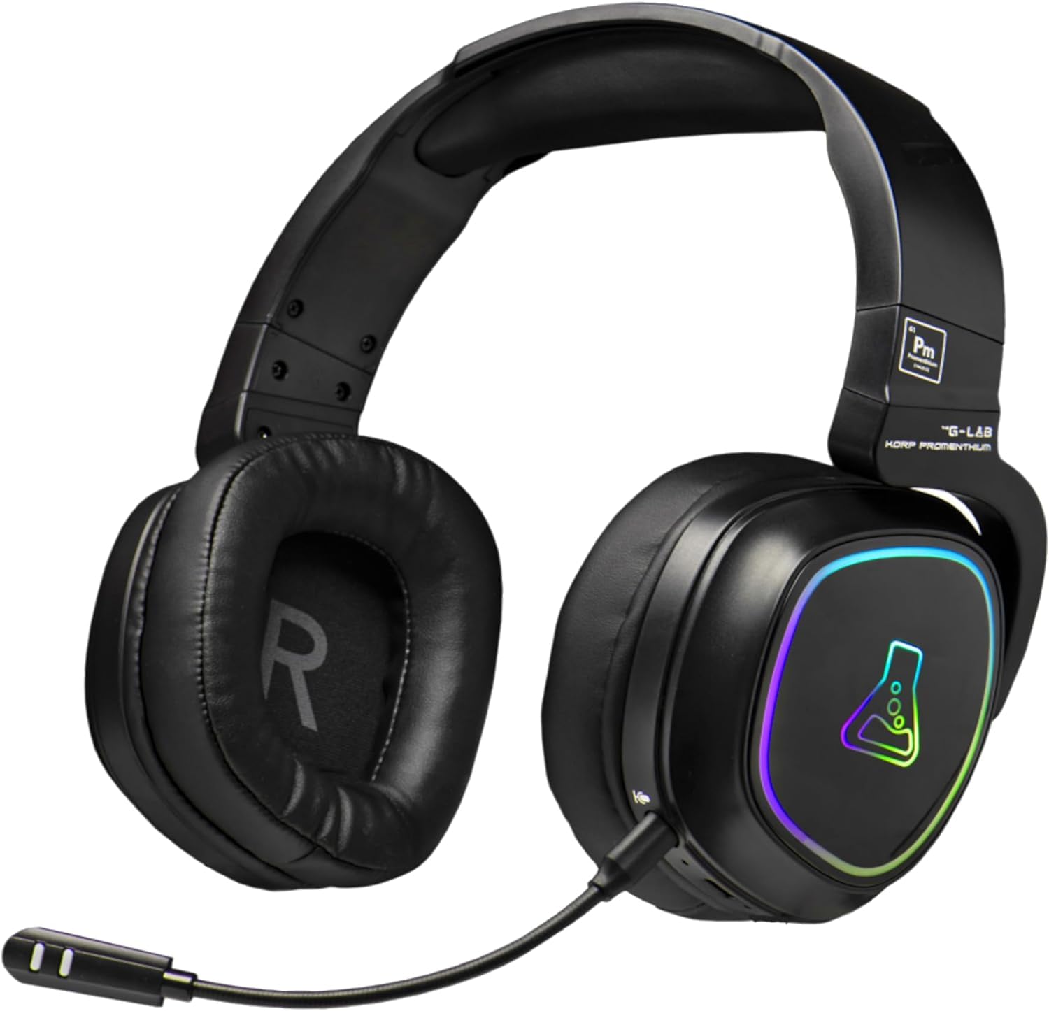 THE G-LAB - Korp Promethium - Wireless Gaming Headset für PS4/PS5/PC - Kabelloses Gamer-Headset mit geringer Latenz - RGB-Hintergrundbeleuchtung - Hochwertiger Stereo-Sound Gaming Headset - Neu