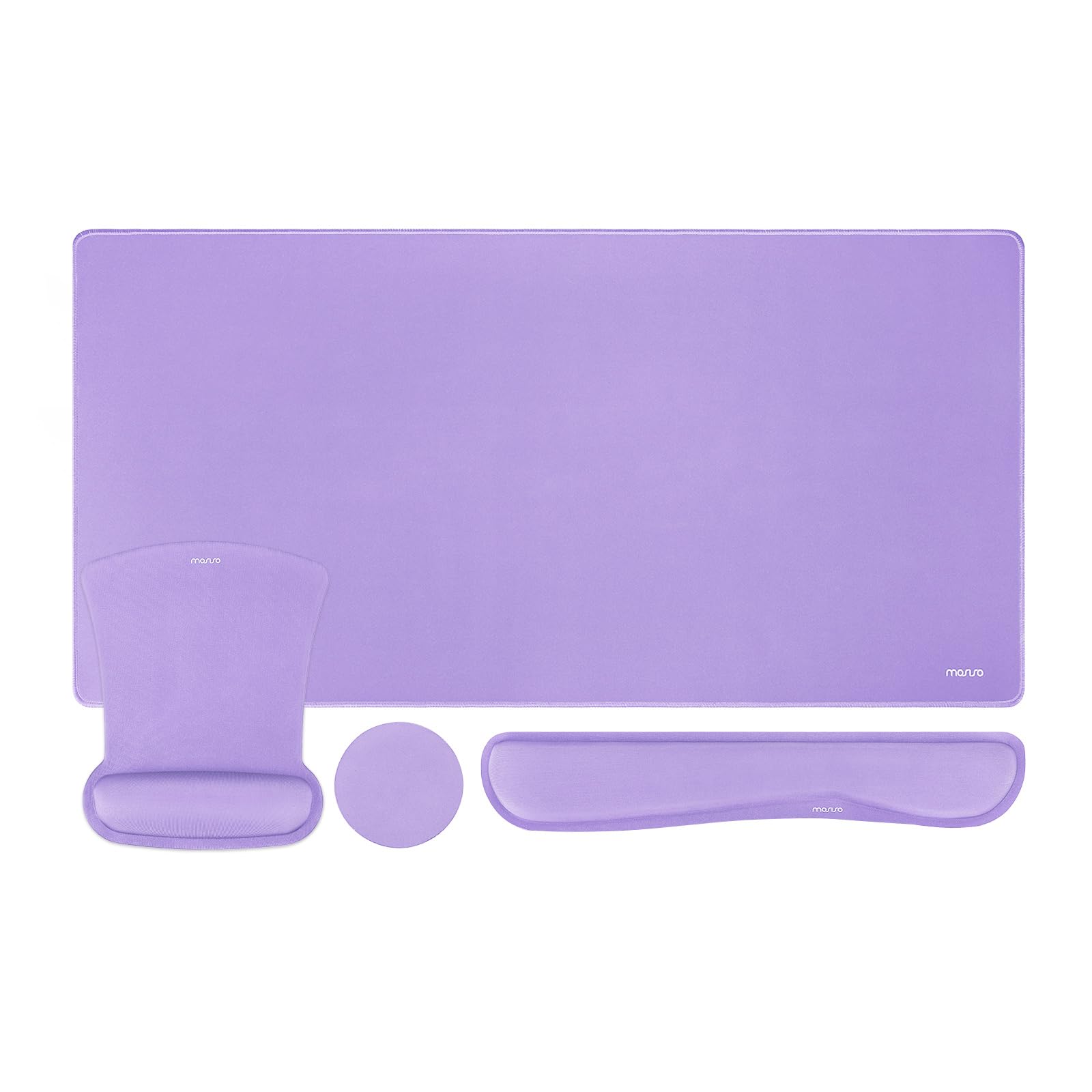 MOSISO Mauspad Set,Großes Gaming Pad&Tastatur Handballenauflage&Maus Handgelenkstütze&Untersetzer,Ergonomisch Rutschfest Mauspad&Easy Typing Kissen mit Memory Schaum für Zuhause Büro, Lila