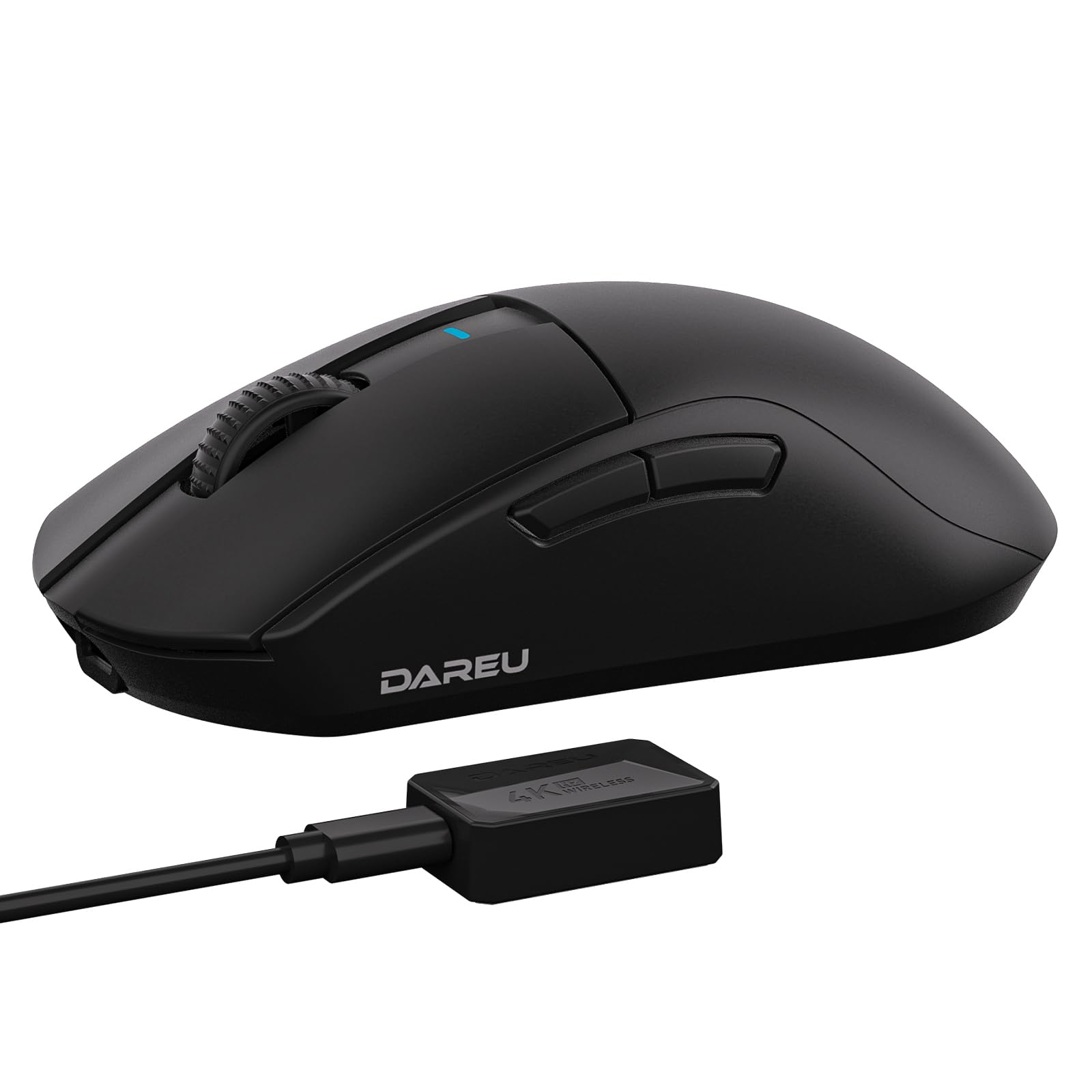 DAREU A950pro 4K Wireless Gaming Mouse: 55 g Ultraleicht, 4 kHz Abtastrate, Optischer Sensor PAW3395, 5 Programmierbare Tasten, Unterstützt 15-minütiges Schnellladen und Tri-Mode-Verbindung (Schwarz)