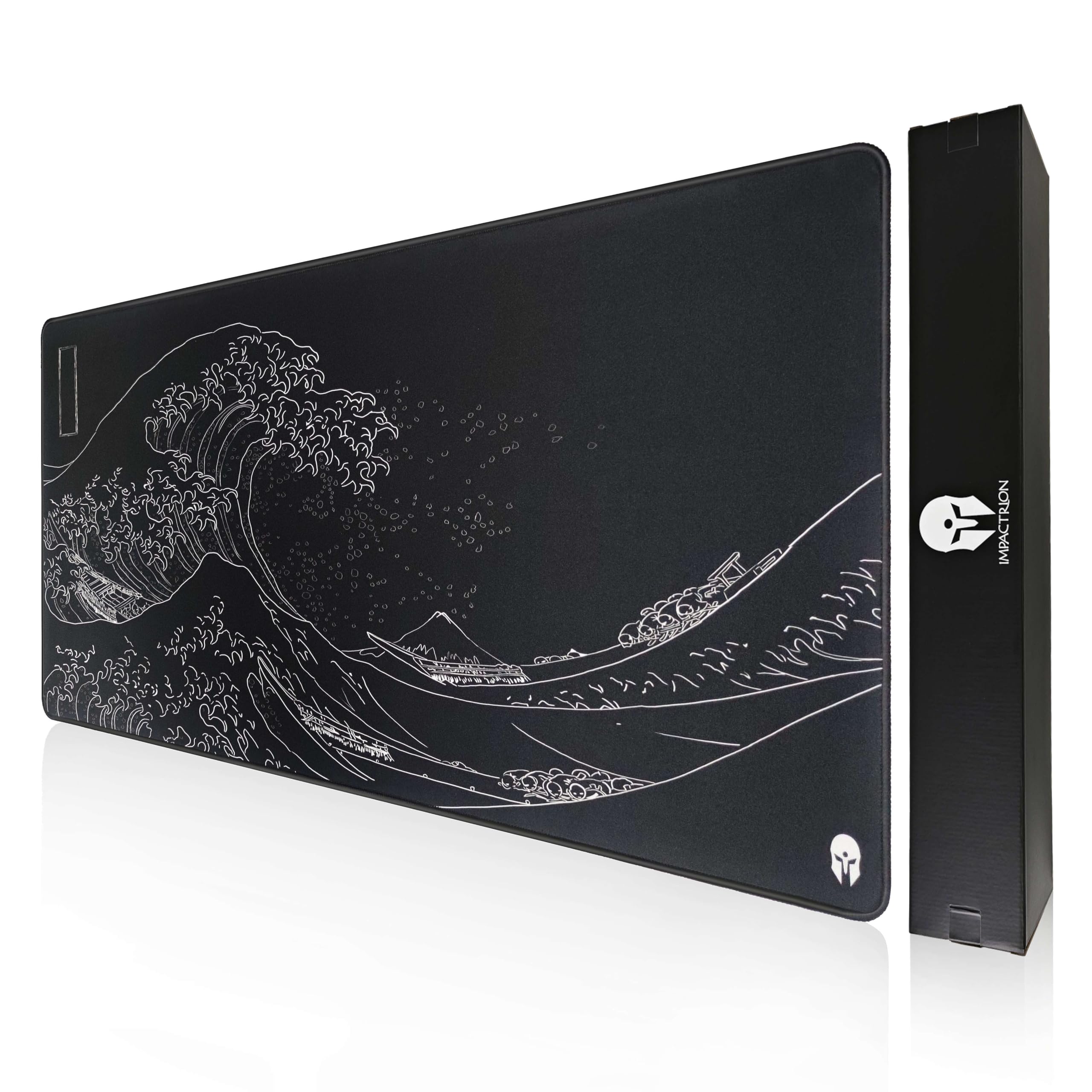 Wave - Gaming Mauspad - XXL 900 x 400 - rutschfest - Wärmebehandelte Oberfläche für exaktes und schnelles Gleiten der Maus - einrollbar und wellenfrei