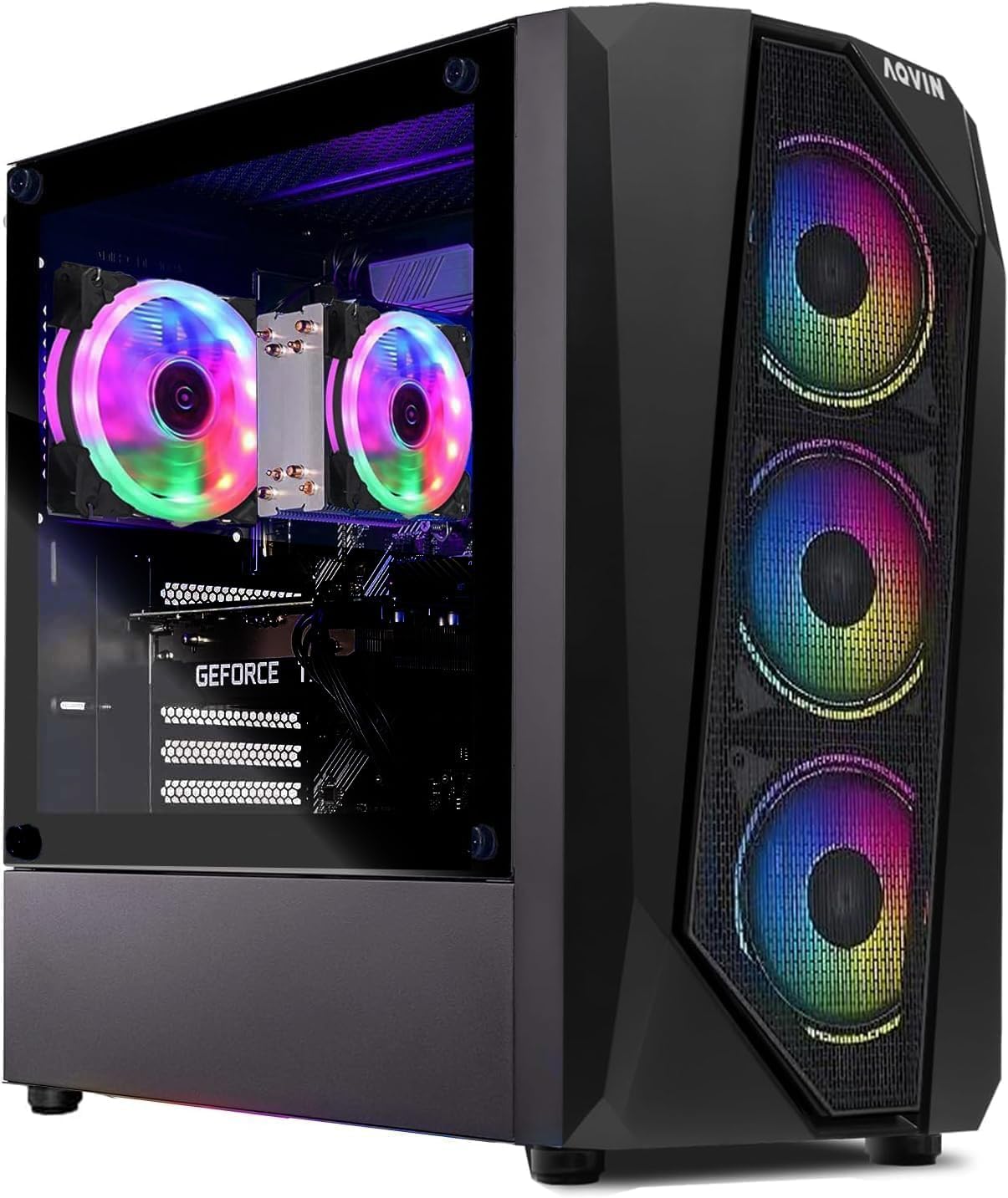 AQVIN AQ30 Gaming PC Desktop Tower - Intel Core i7 Prozessor bis zu 4,0 GHz GeForce GTX 1660 Super 6GB GDDR6 HDMI 1TB SSD 32GB DDR4 RAM RGB Tastatur Maus Windows 10 Pro WiFi