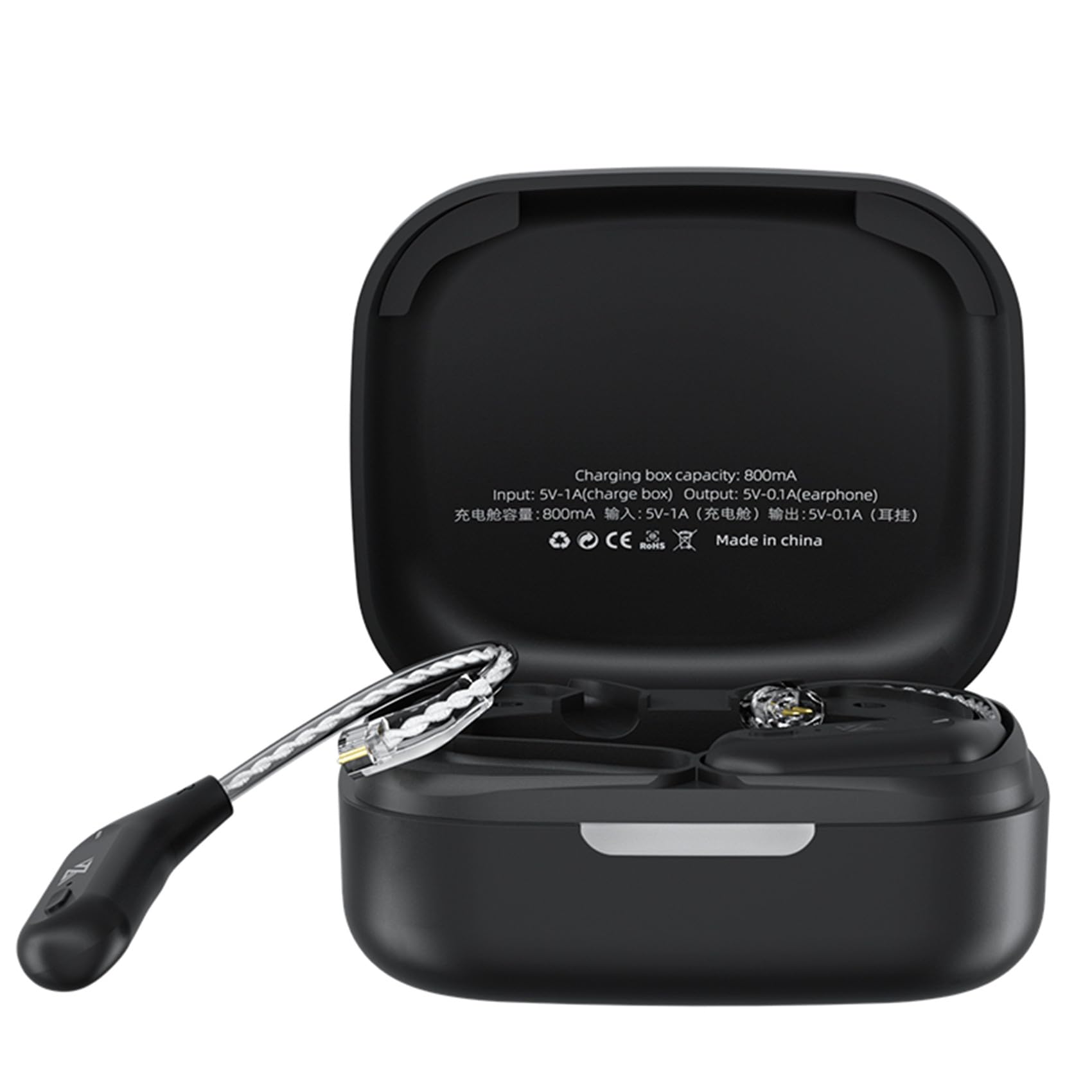 KZ AZ09 Bluetooth 5.2 Upgraded Wireless Adapter mit Rauschunterdrückung, wasserdichte B-Pins für KZ ZST, ZST-X, ZSTX, EDX, ZSR, ES4, AS10, ED12, ES3, AS06, BA10 IEM (B-Pins, Schwarz)