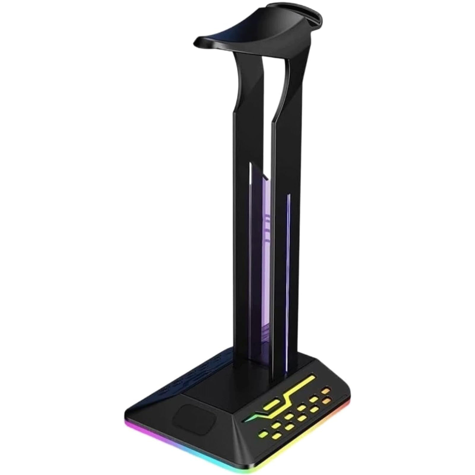 GAENZA Neu Gaming-Headset-Halter, RGB-Kopfhörerständer, Typ-C-Eingang, Dual-USB-Ausgang, Kopfhörerhalter für Schreibtisch, vertikaler Kopfhörerständer Headset Halterung