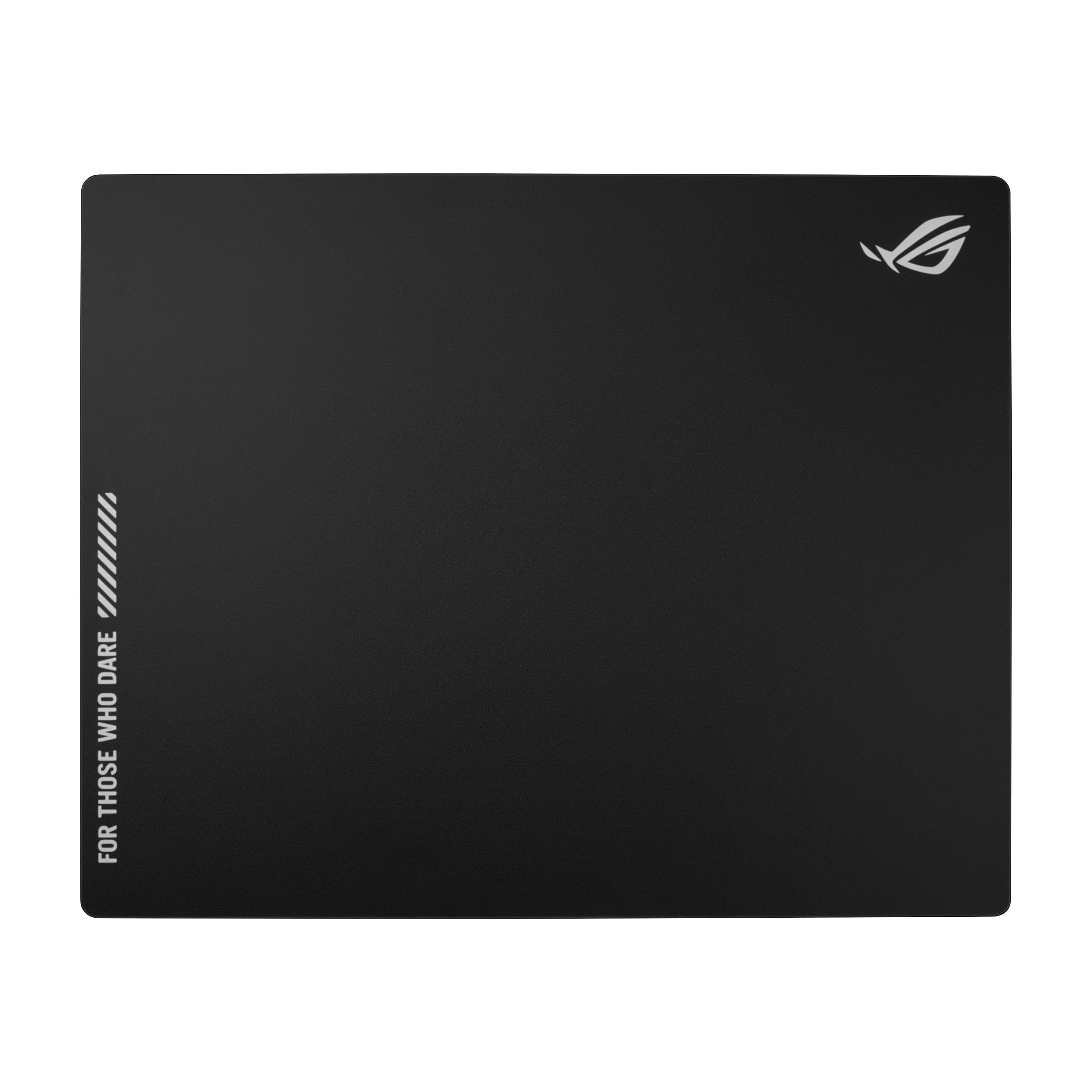 ASUS ROG Moonstone Ace L/Schwarz/Gaming-Mauspad/gehärtetes Glas/Kratzfest/leises Design/500 x 400 mm/inländisches Originalprodukt