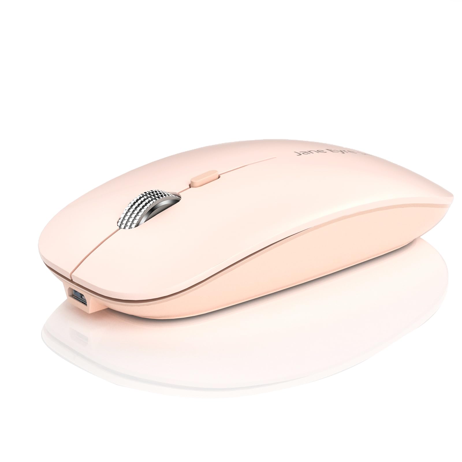 Uiosmuph Q5 Kabellos Maus, Wiederaufladbar Funkmaus 2.4G Leise Funkmaus Ultra Dünn Wireless Computermaus 1600 DPI Mit Mäuse mit USB-Empfänger Typ-C für Laptop, PC, MacBook (Rose)