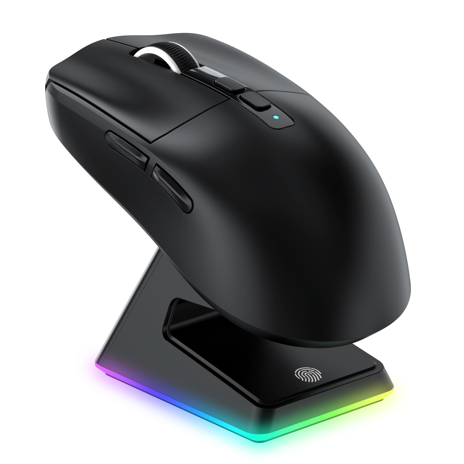 VGN Game Power Attack Shark X6 Superlight Kabellose Gaming-Maus mit RGB Ladestation, 49g Ultraleicht Mouse, 26000DPI, PixArt PAW3395, 2.4G/BT/Kabelgebunden, Bis zu 200 Std.Akku, G502, PC/Mac, Schwarz