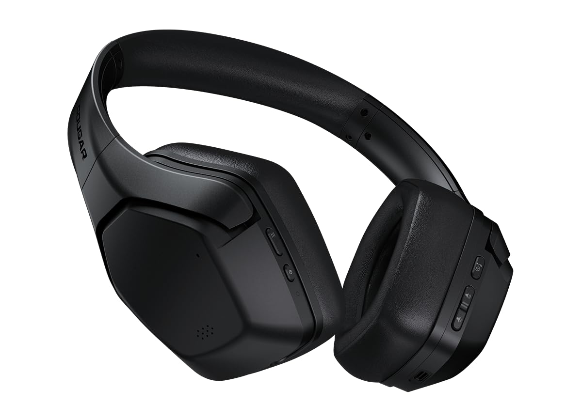 Cougar Spettro Bluetooth-Headset, aktive Geräuschunterdrückung, Umgebungsverstärkung, einziehbare Längenverstellung, 40 mm Hi-Res-Titan-Treiber, Bluetooth 5.0, Schwarz