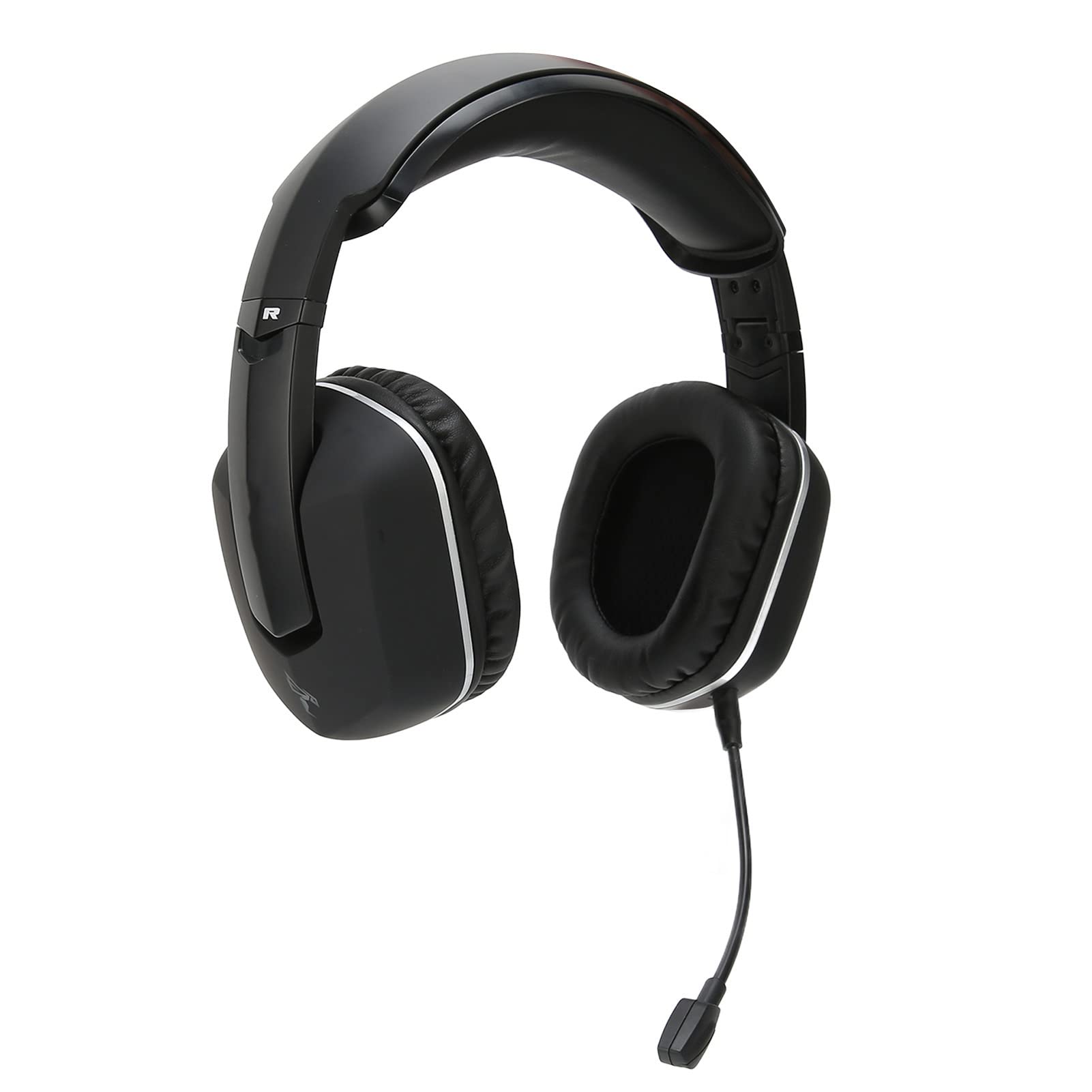 Annadue Kabelloser Gaming-Kopfhörer, 3,5 Mm/Kabelloses /-PC-Headset mit Niedriger Latenz und Einstellbarem Mikrofon, 48-Stunden-Wiedergabe, für PC-Computer, für, für (Black)